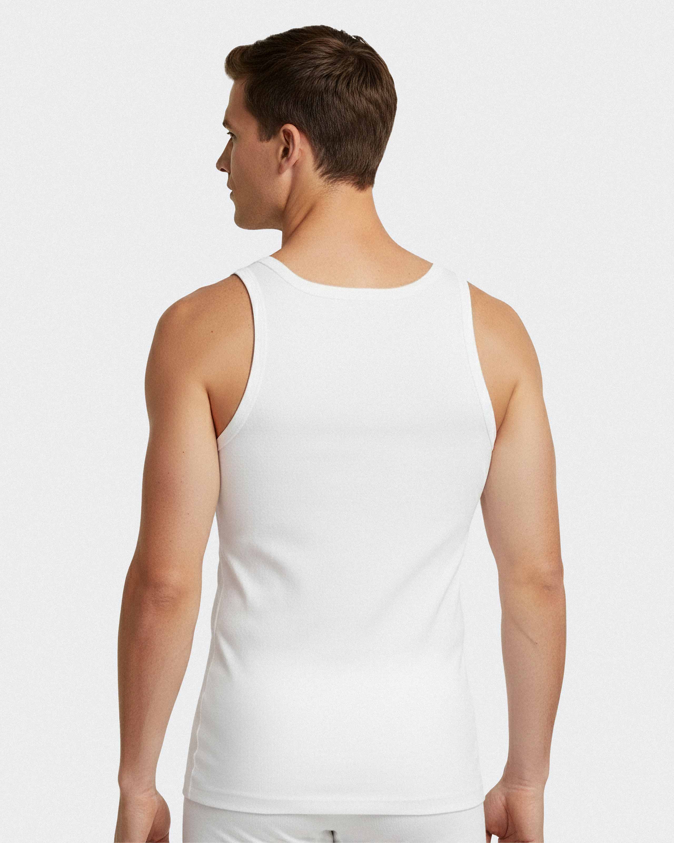2 Pack Tanktop Fine Rib Pure Cotton