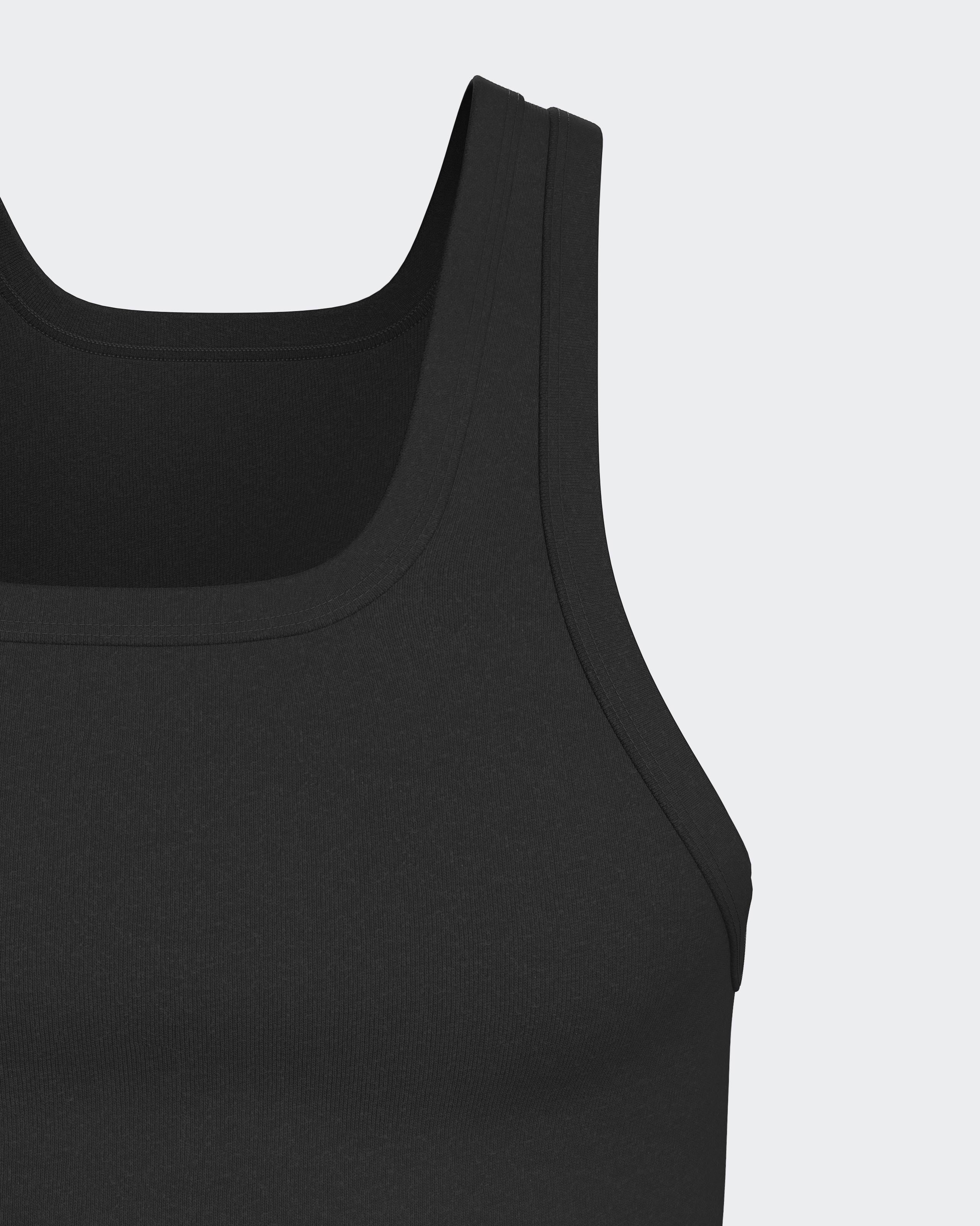 2 Pack Tanktop Fine Rib Pure Cotton