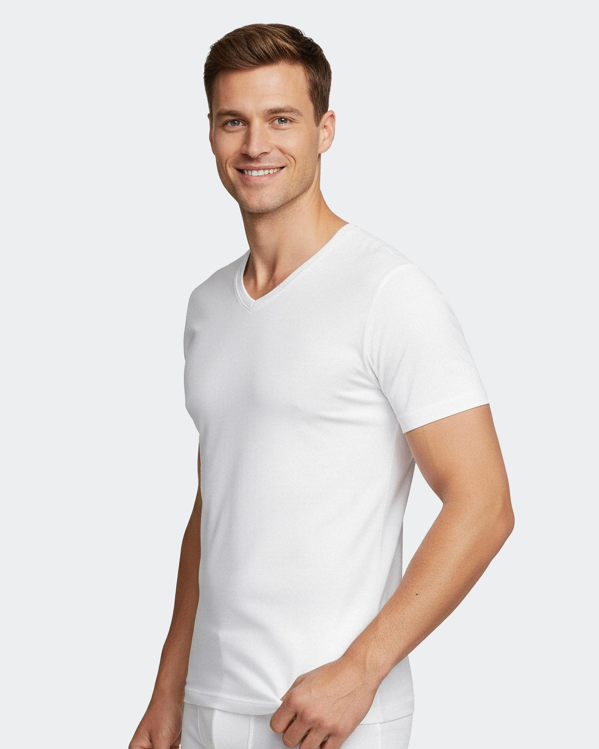 T-shirt de hombre de pico Pure Cotton