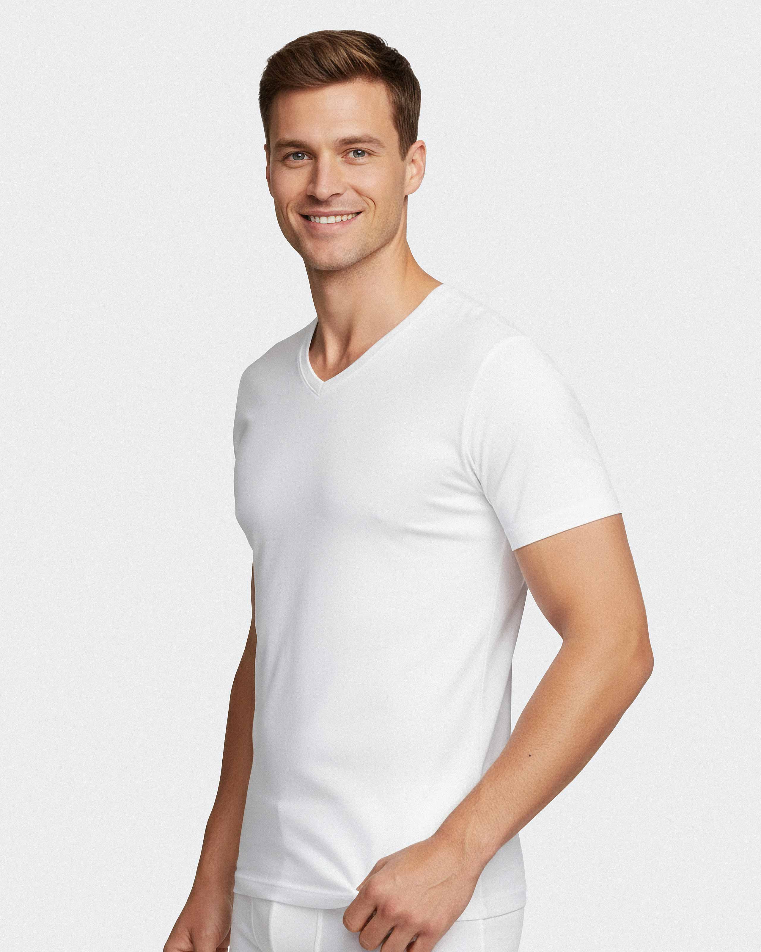 T-shirt de hombre de pico Pure Cotton