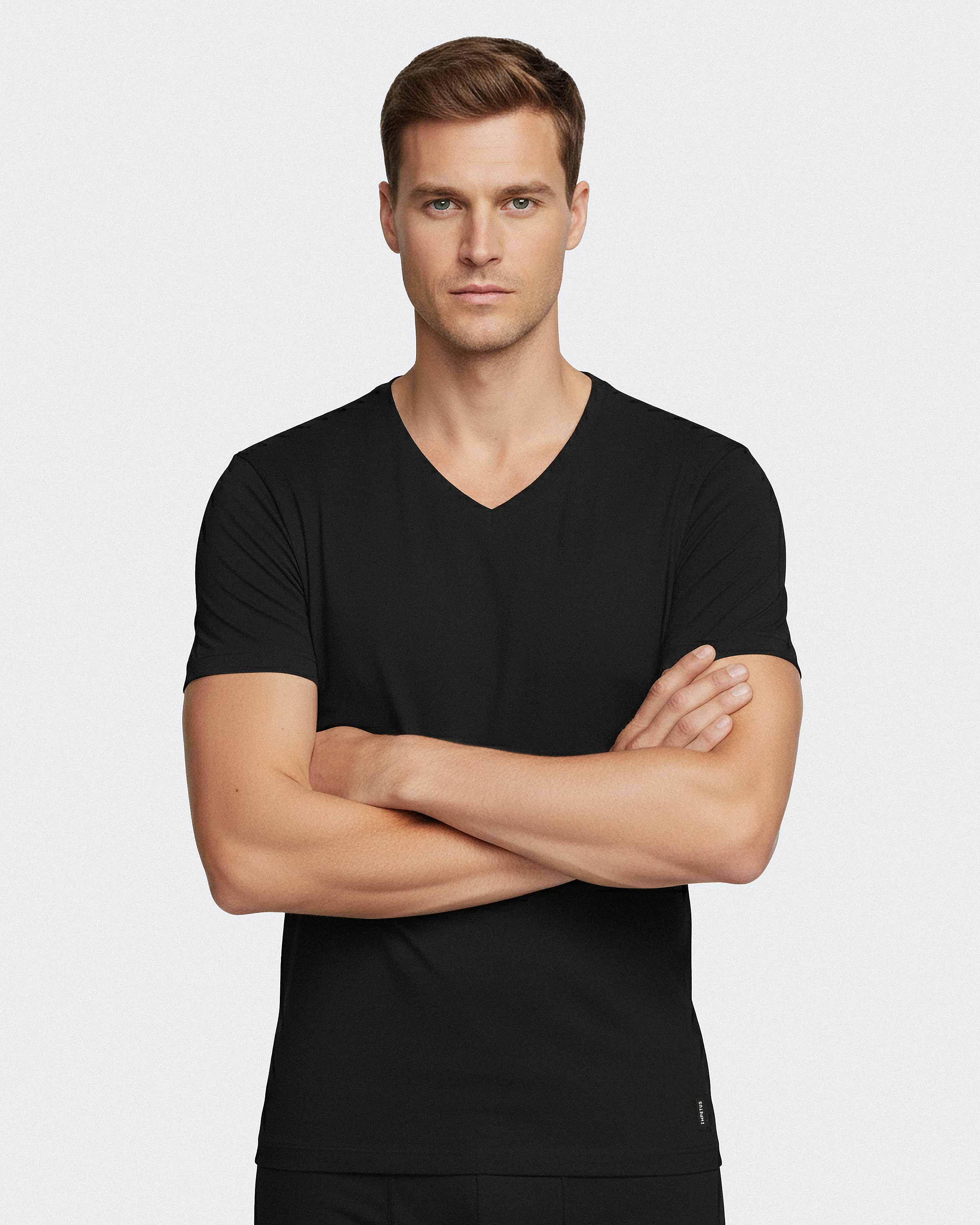T-shirt de hombre de pico Pure Cotton