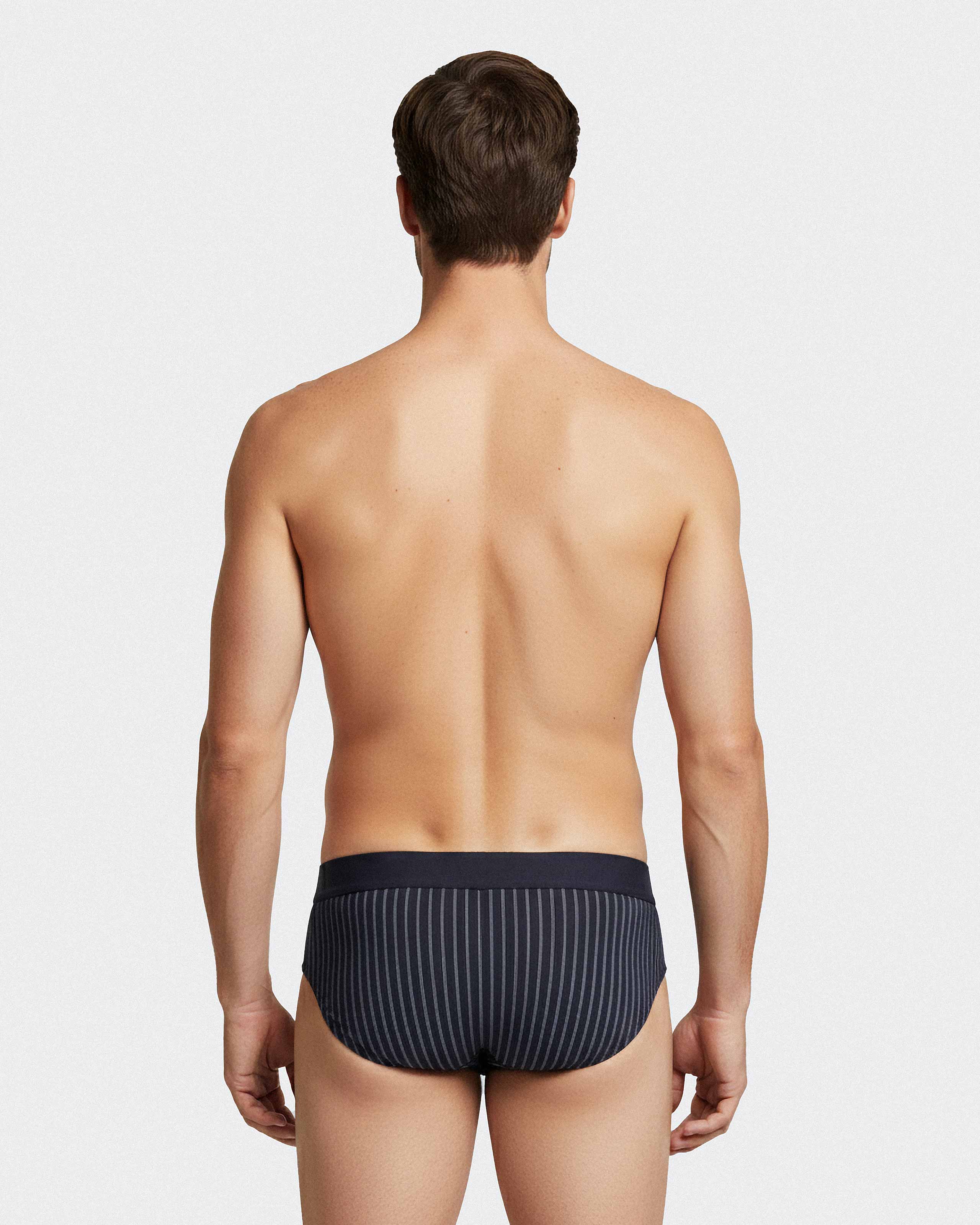 Slip rayures en coton élasthanne