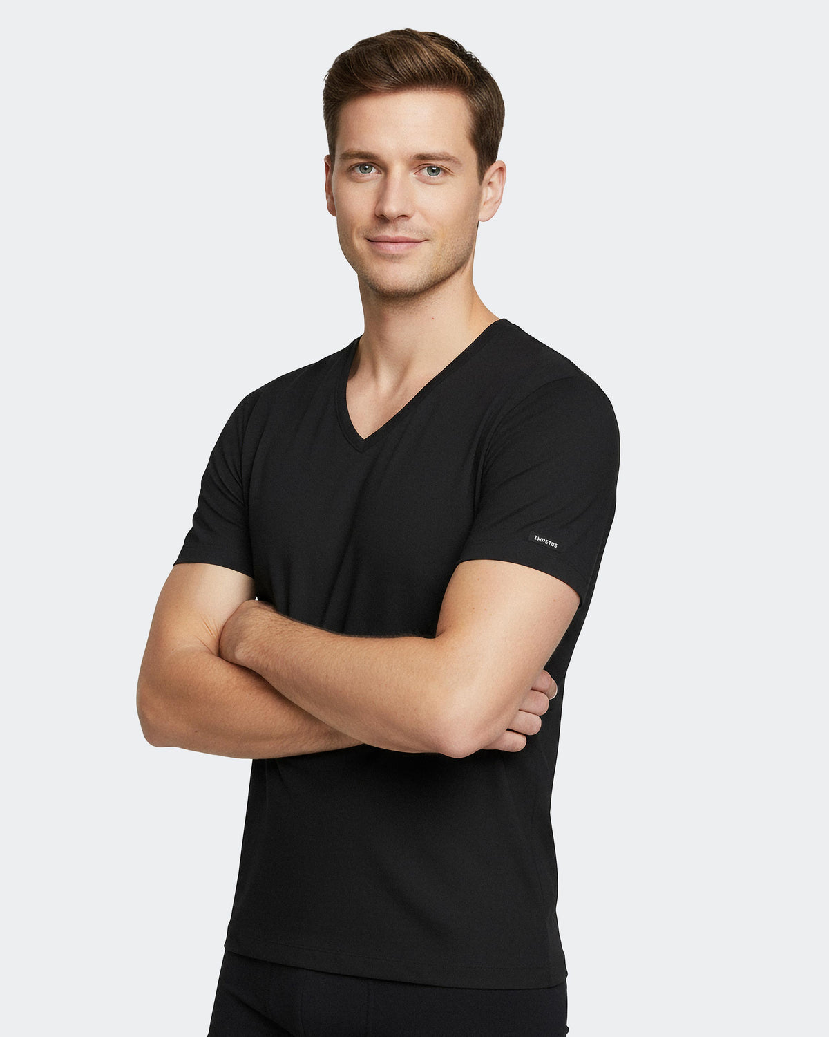 Men's V-neck T-shirt Cotton Stretch