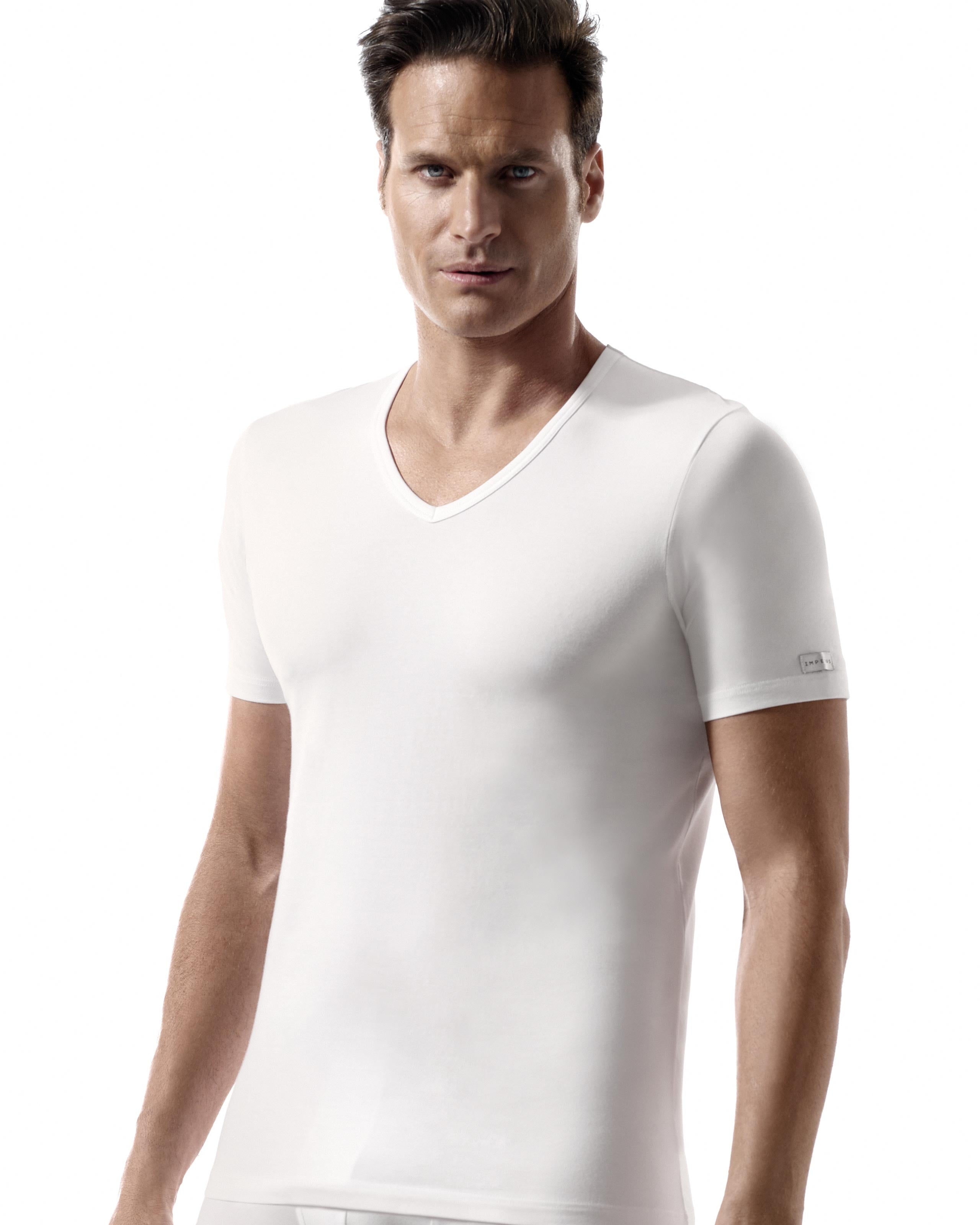 Men's V-neck T-shirt Cotton Stretch