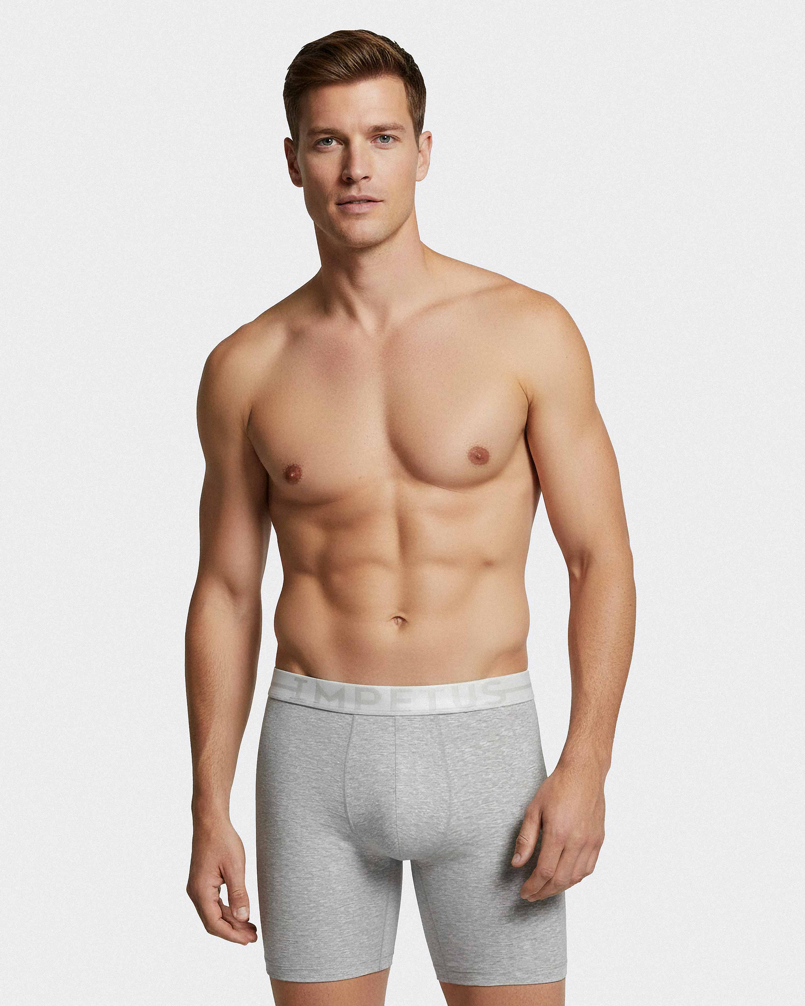 Men's long boxer Cotton Stretch