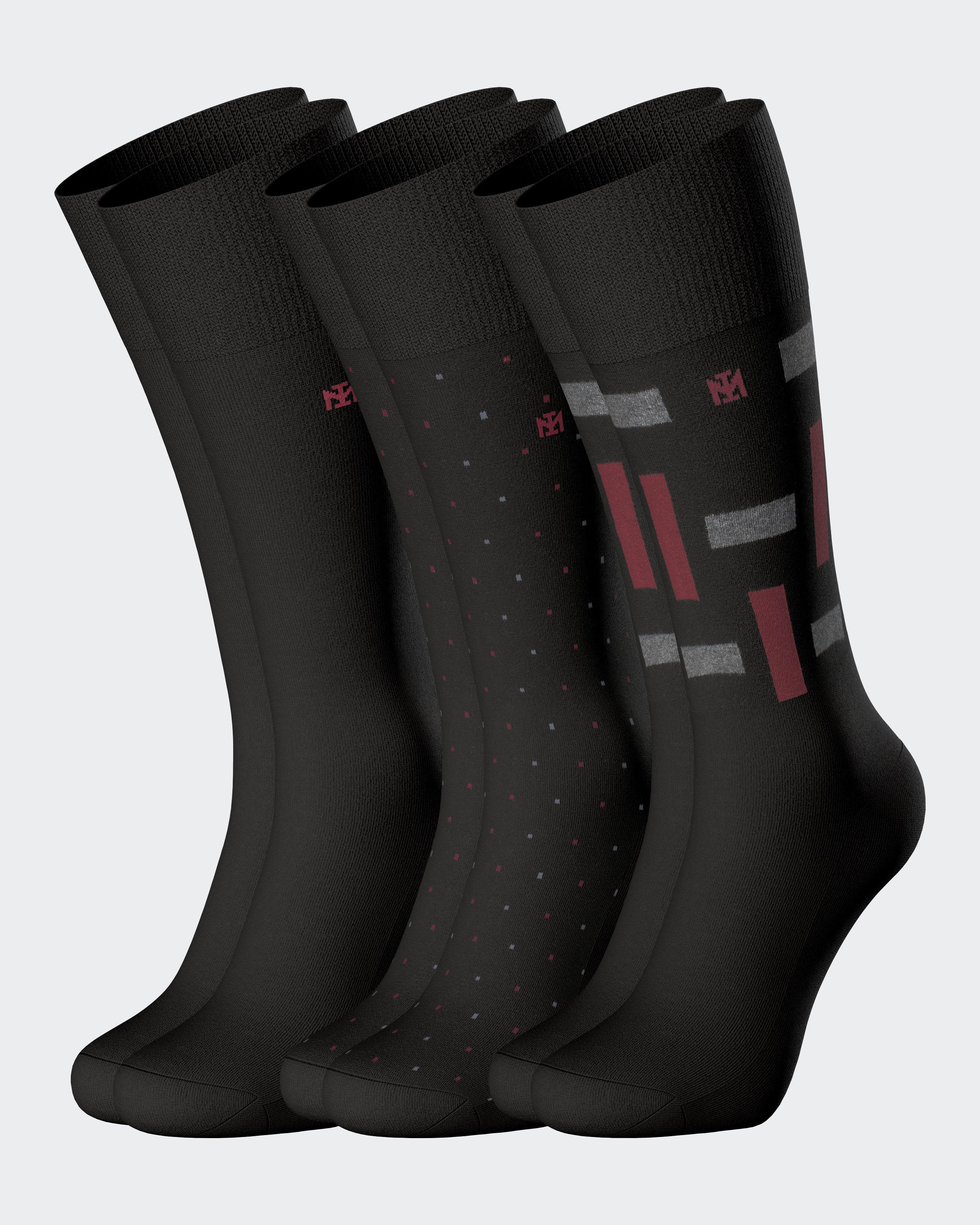 Pack de tres pares de calcetines en algodón