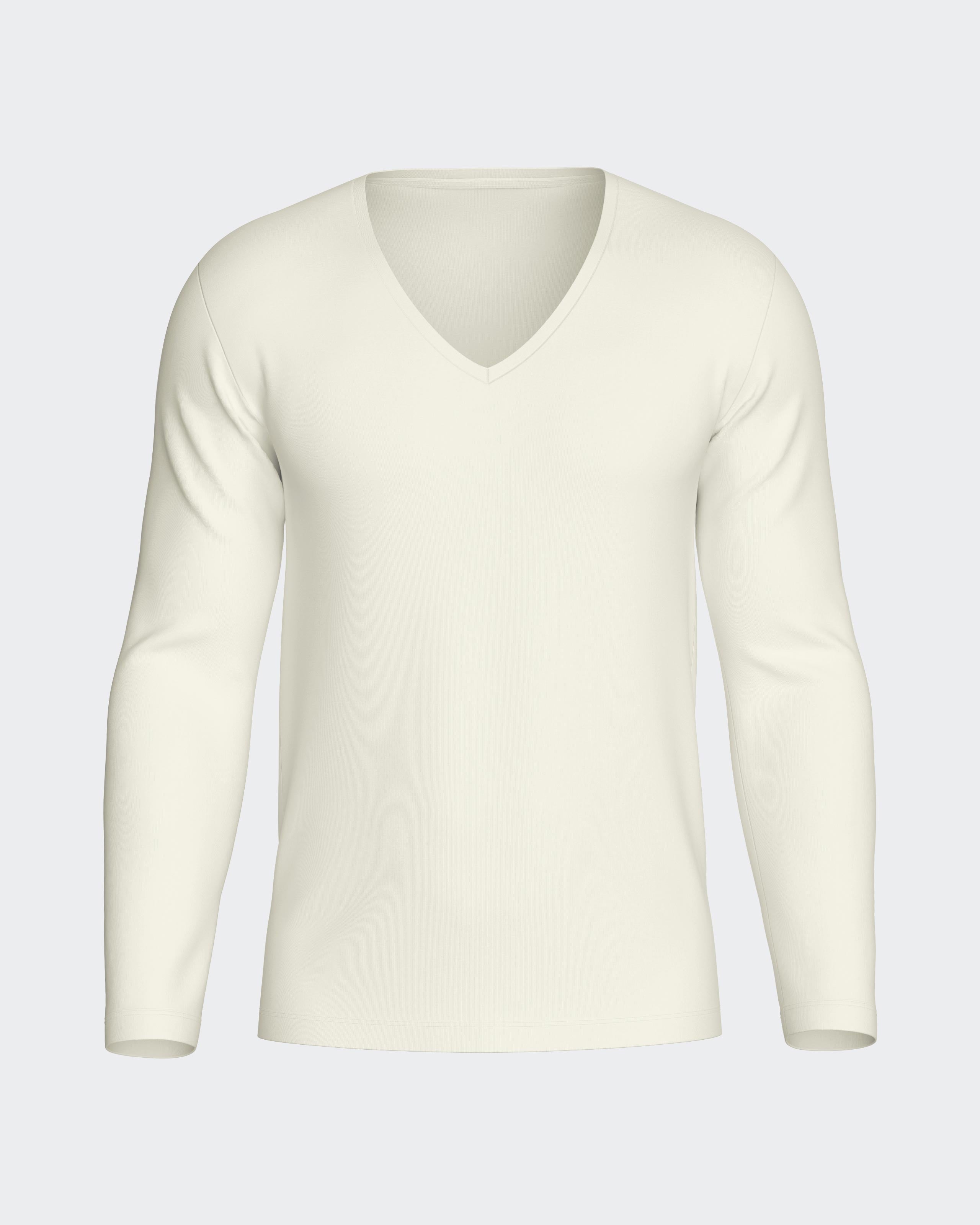 Long sleeve V Neck T-Shirt Wool Lyocell