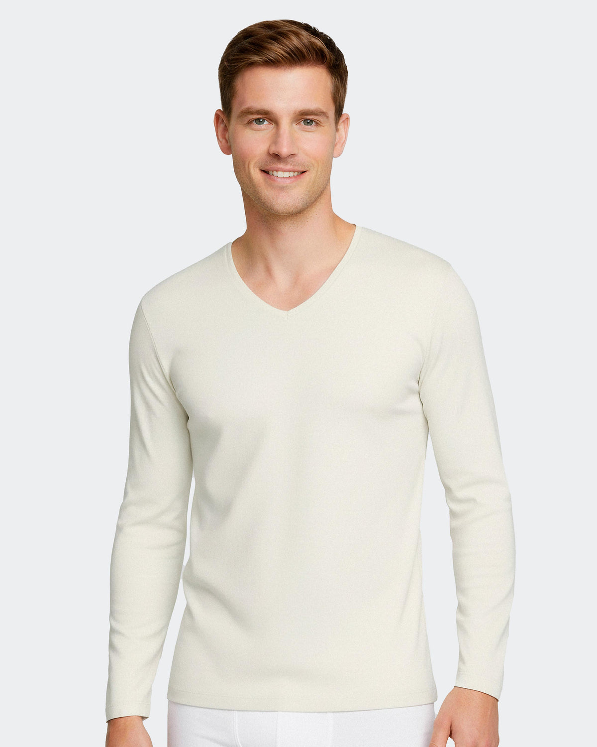 T-shirt long sleeves of man in Wool Lyocell