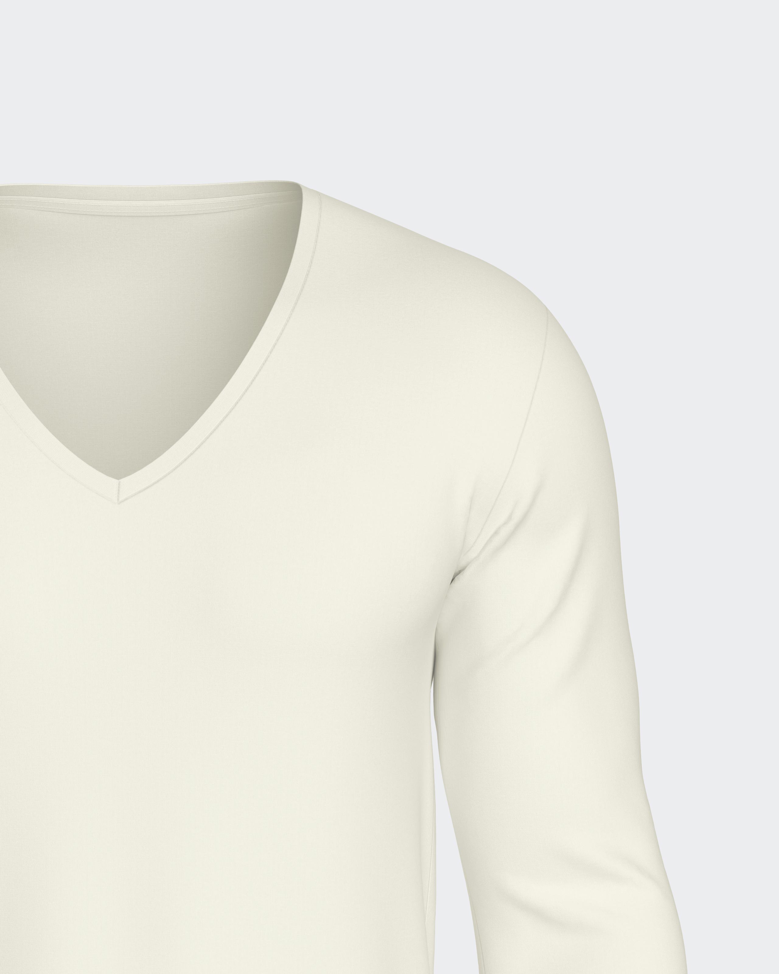 Long sleeve V Neck T-Shirt Wool Lyocell