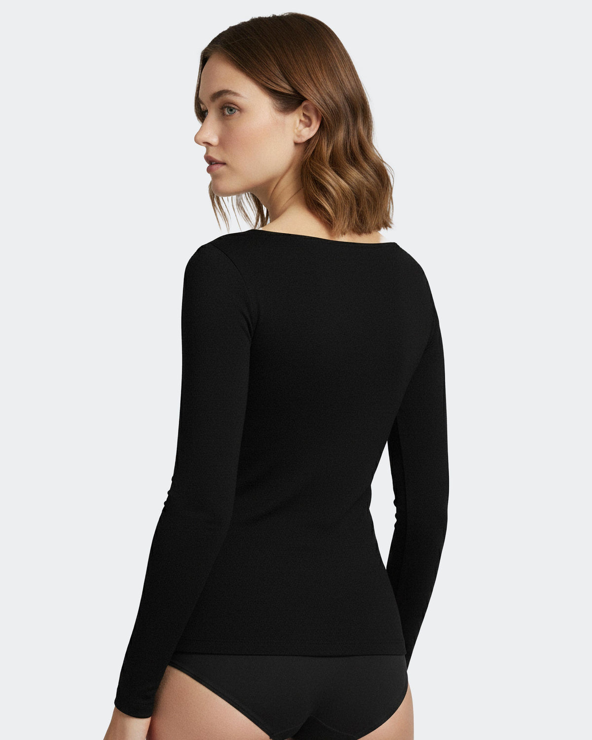 T-shirt long sleeves of woman in Wool Lyocell