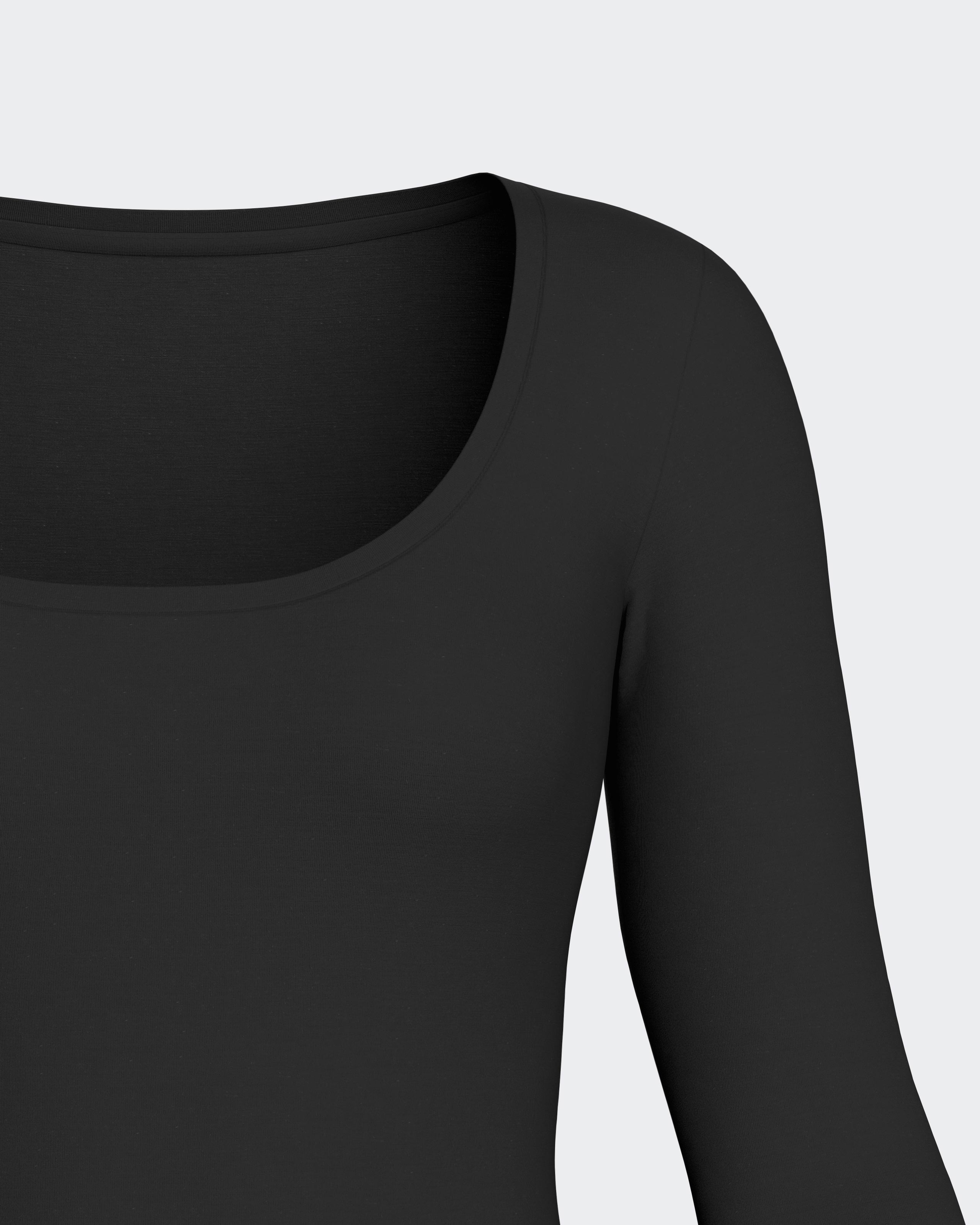 T-shirt long sleeves of woman in Wool Lyocell