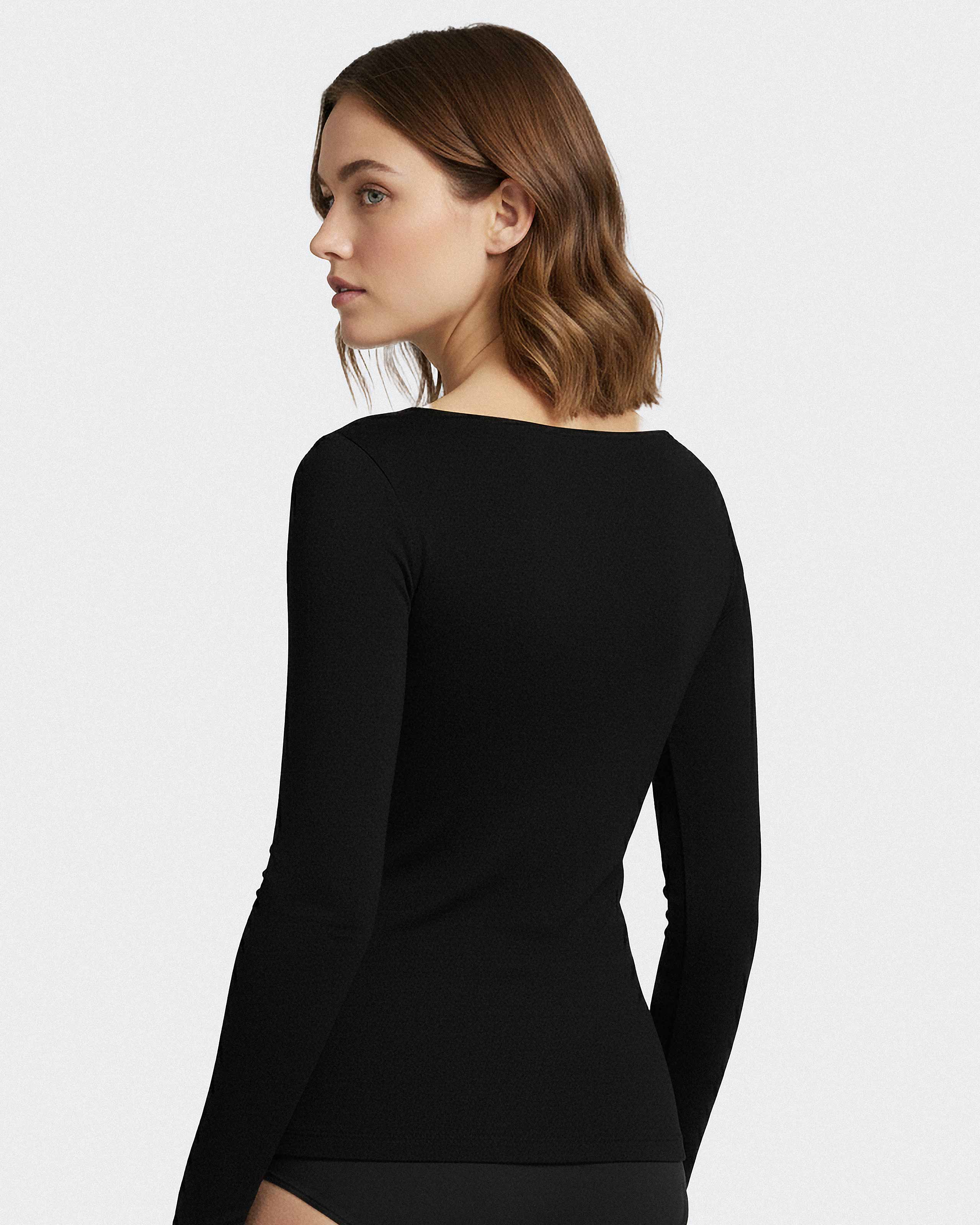 T-shirt long sleeves of woman in Wool Lyocell