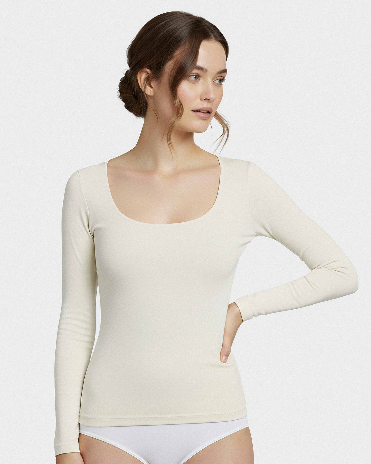 T-Shirt lange Ärmel aus Woll-Lyocell