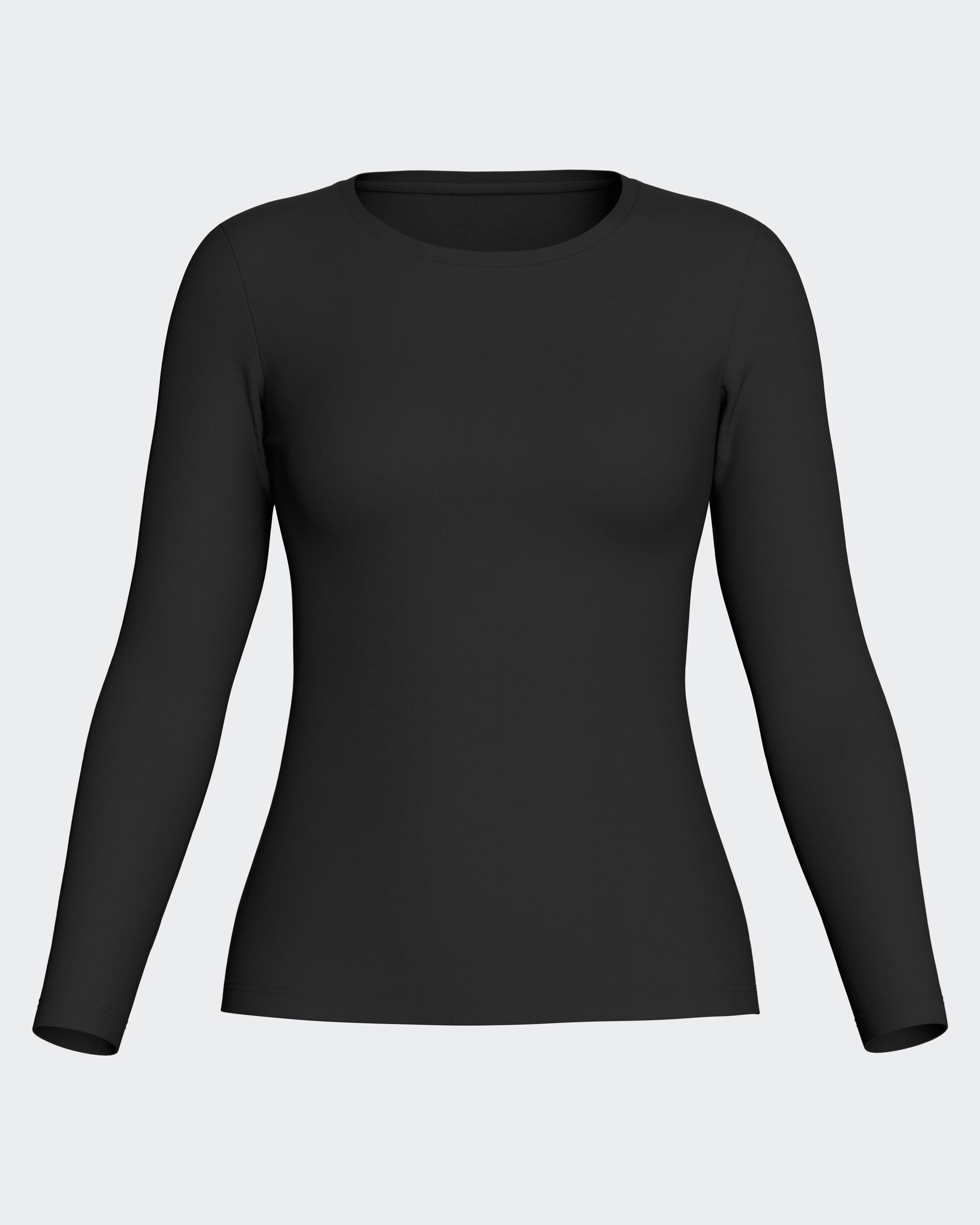 T-shirt long sleeves of woman in Wool Lyocell