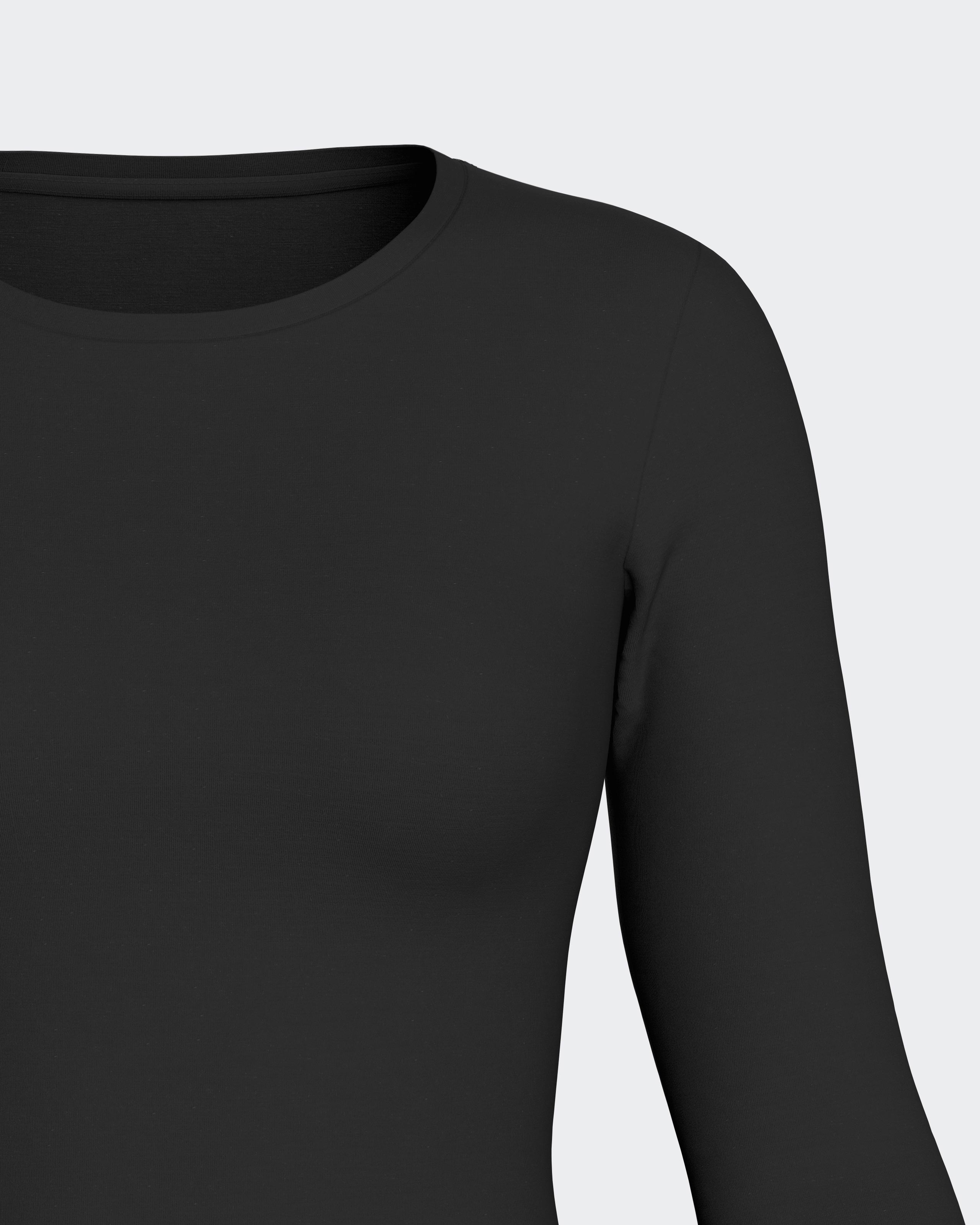 T-shirt long sleeves of woman in Wool Lyocell