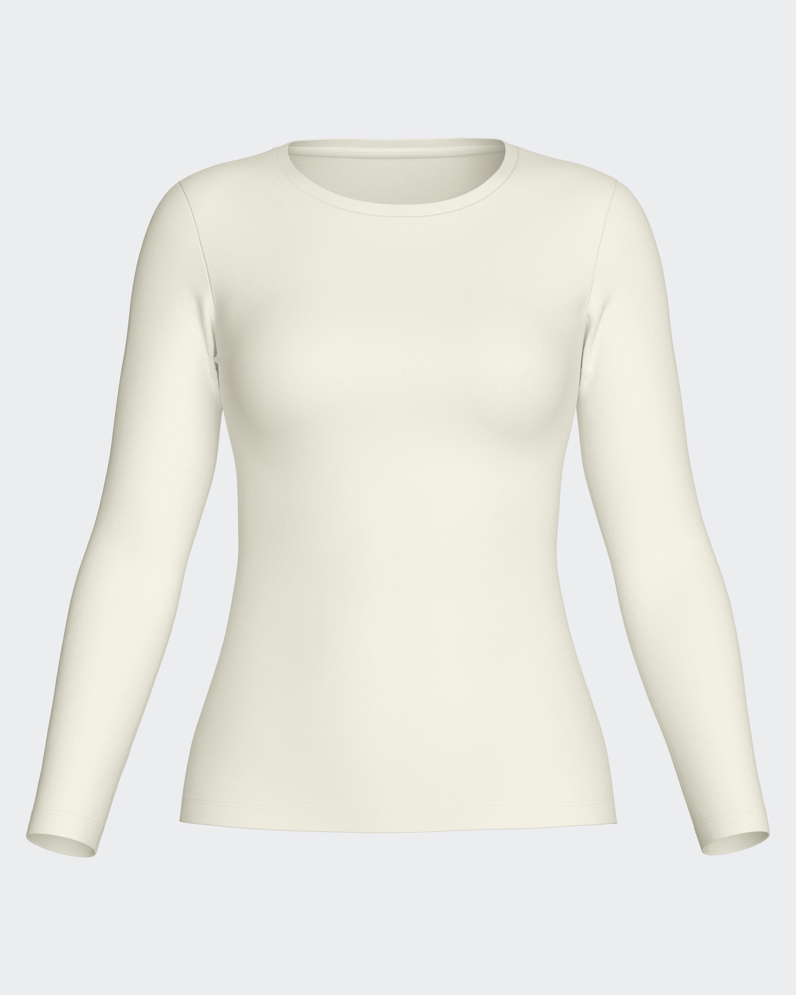 T-shirt long sleeves of woman in Wool Lyocell