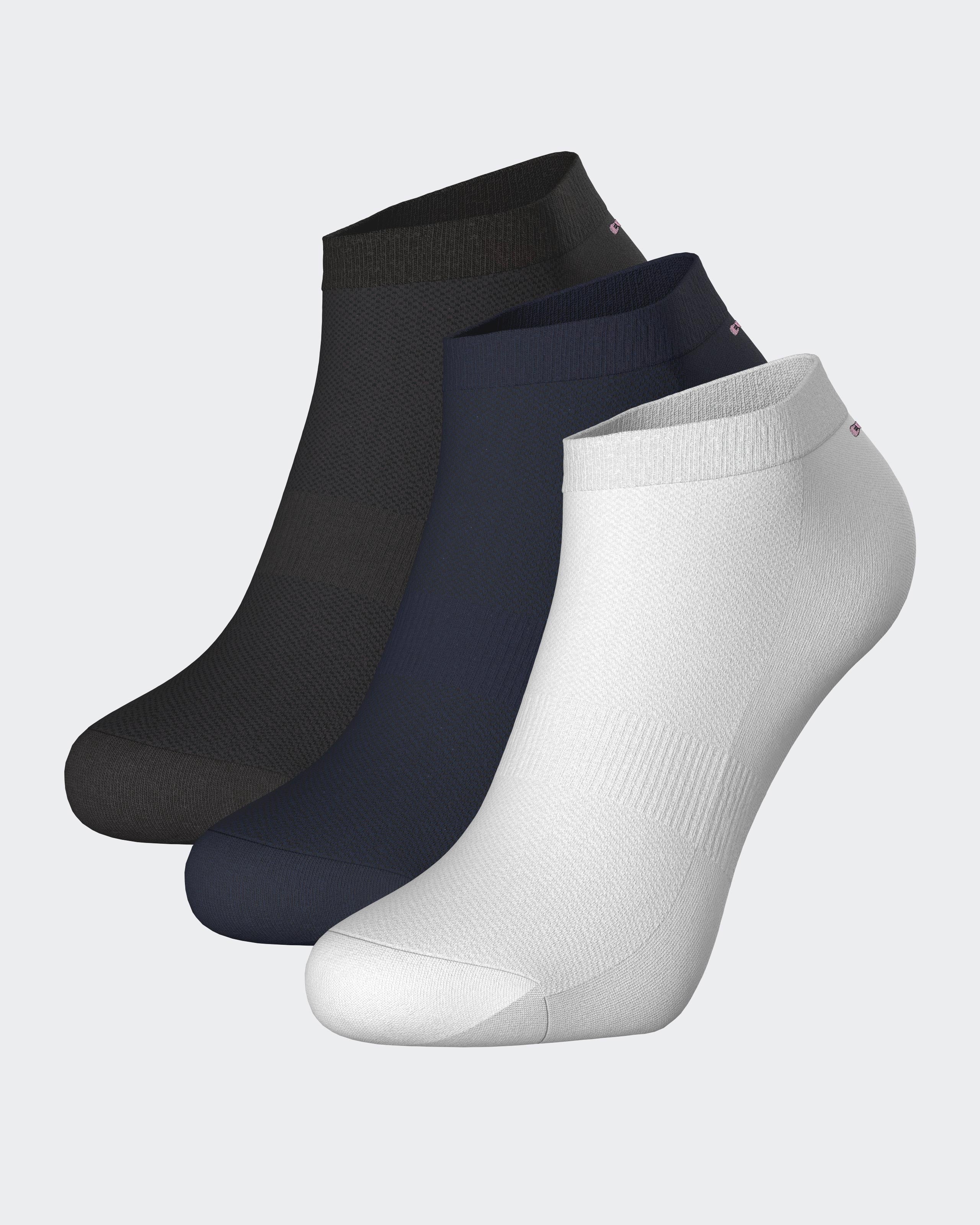 3 pares de meias invisíveis com bordado