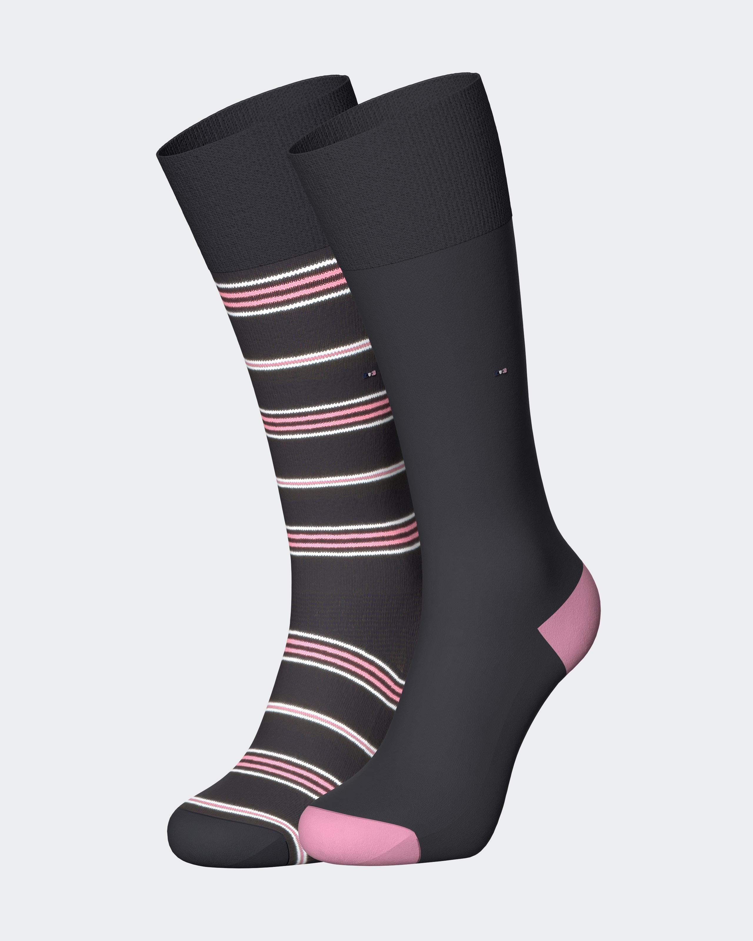 Ribbed socks with stripes