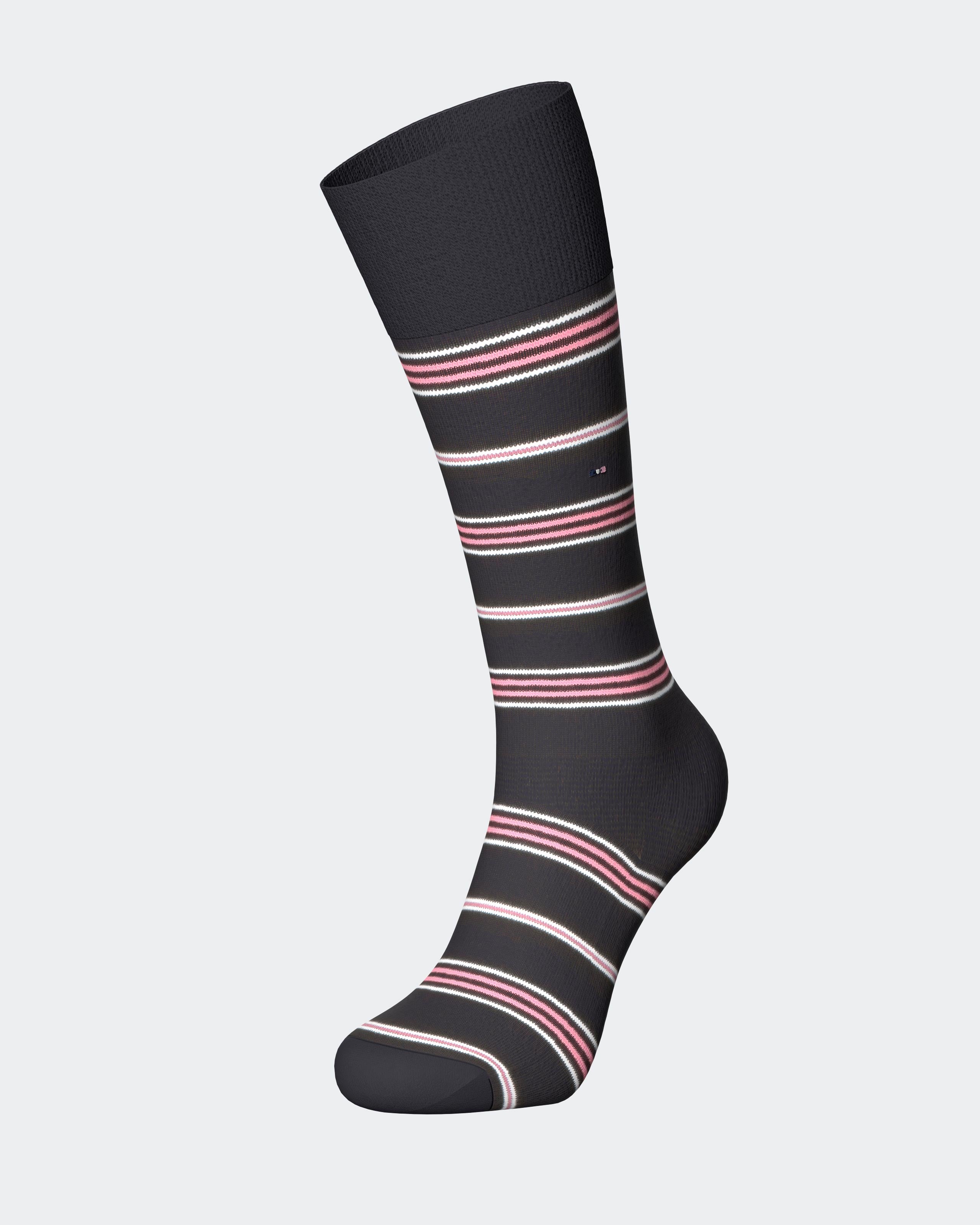 Ribbed socks with stripes