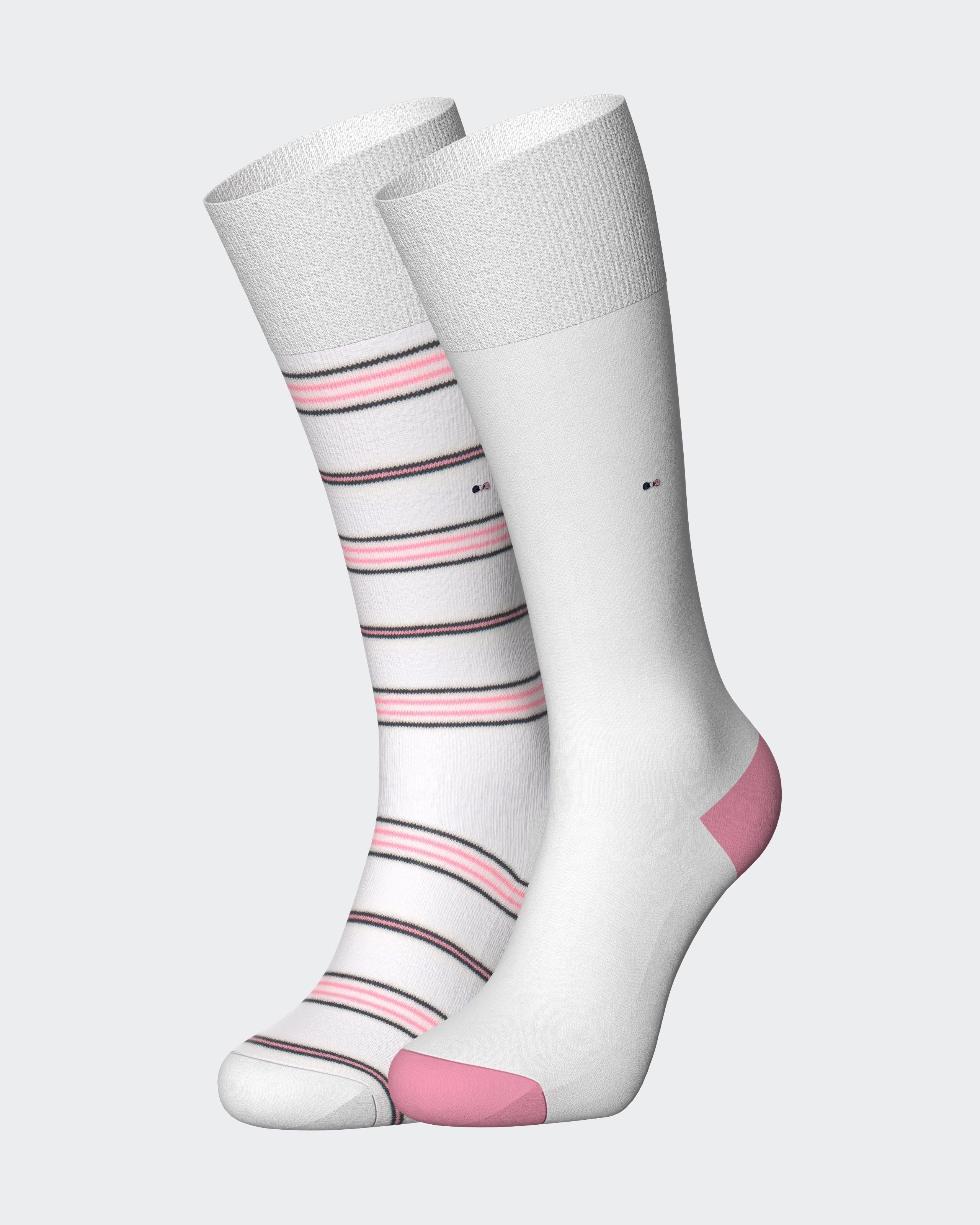 Ribbed socks with stripes
