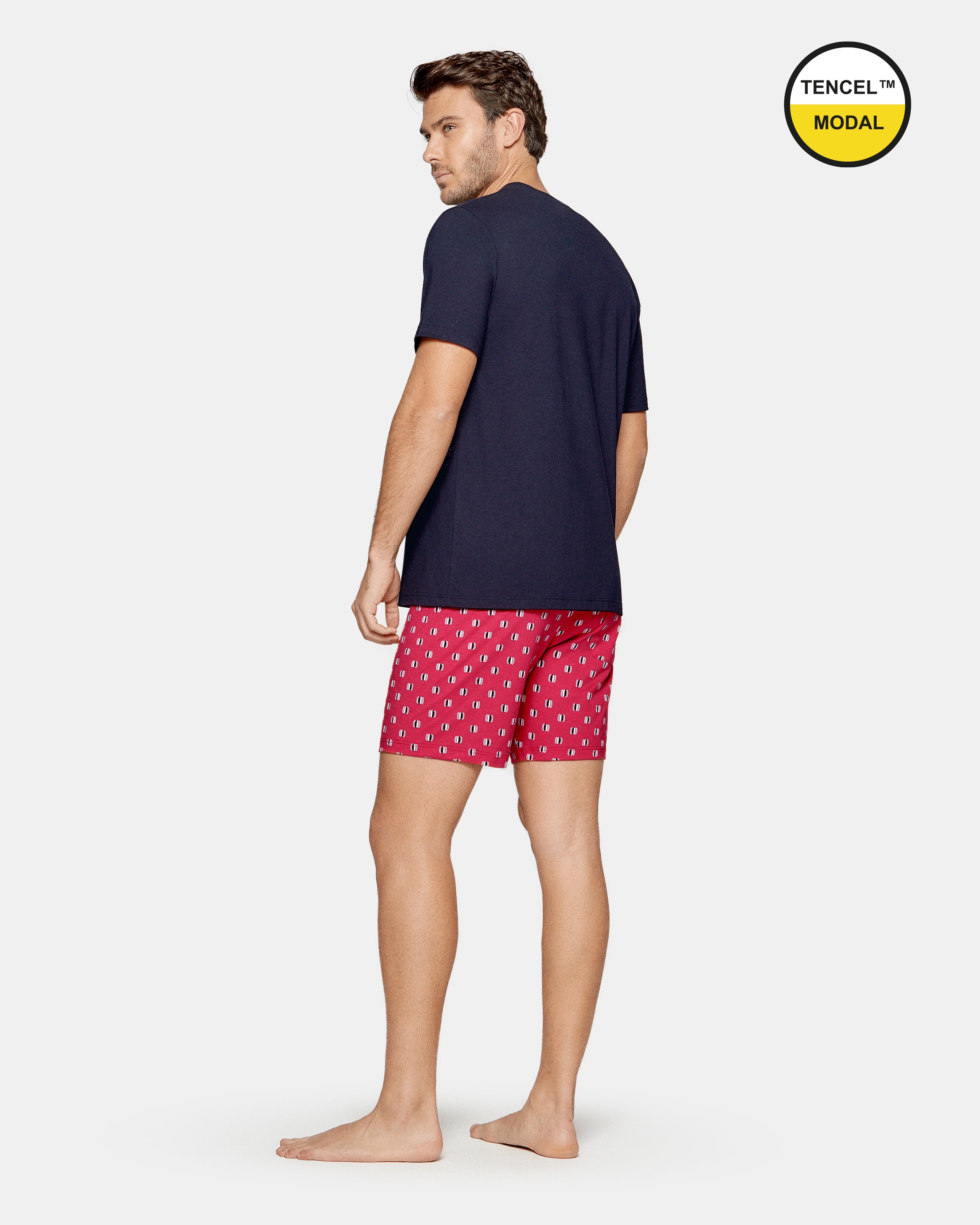 Pijama estampado em algodão modal