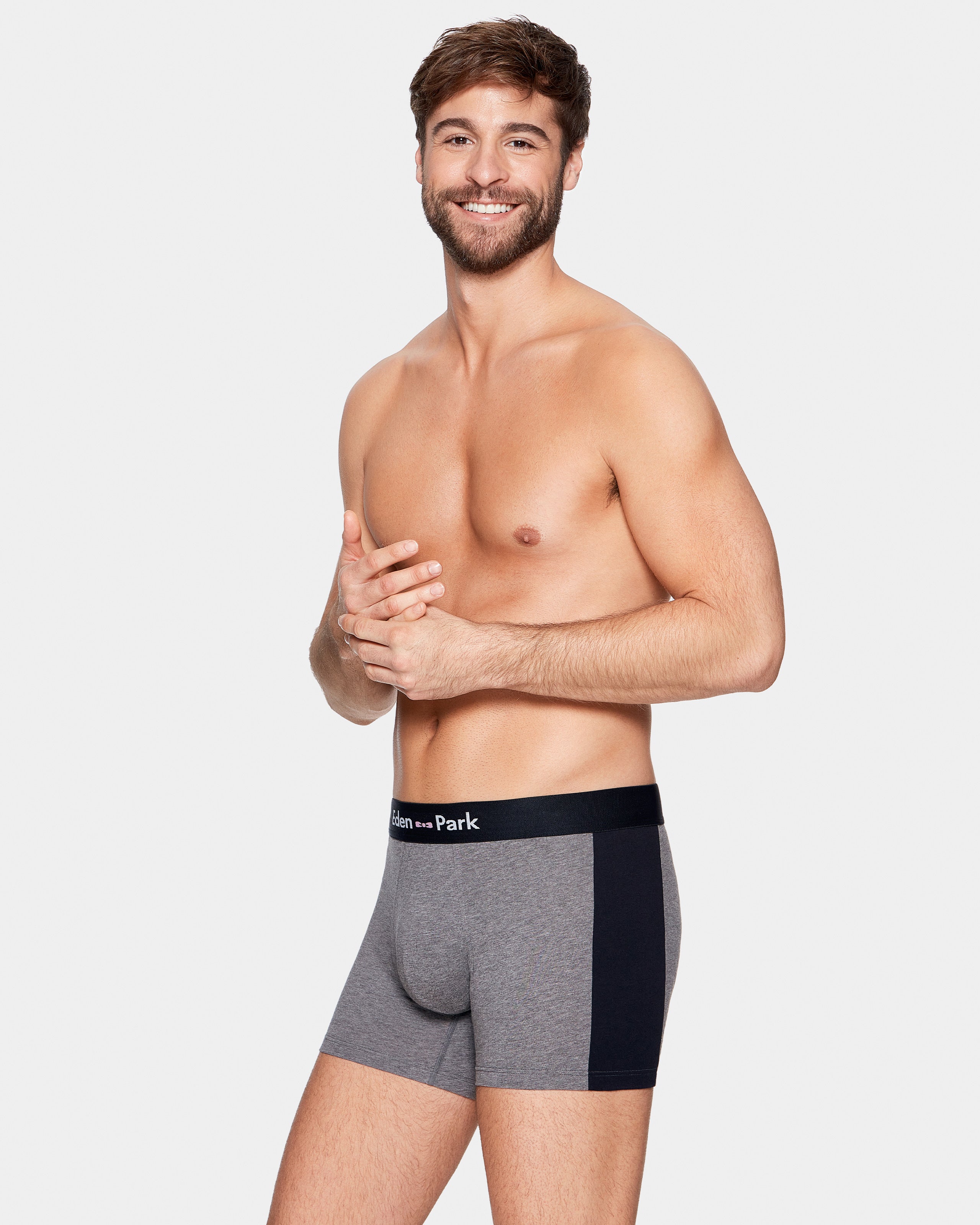 Boxer de homem colorblock em Algodão