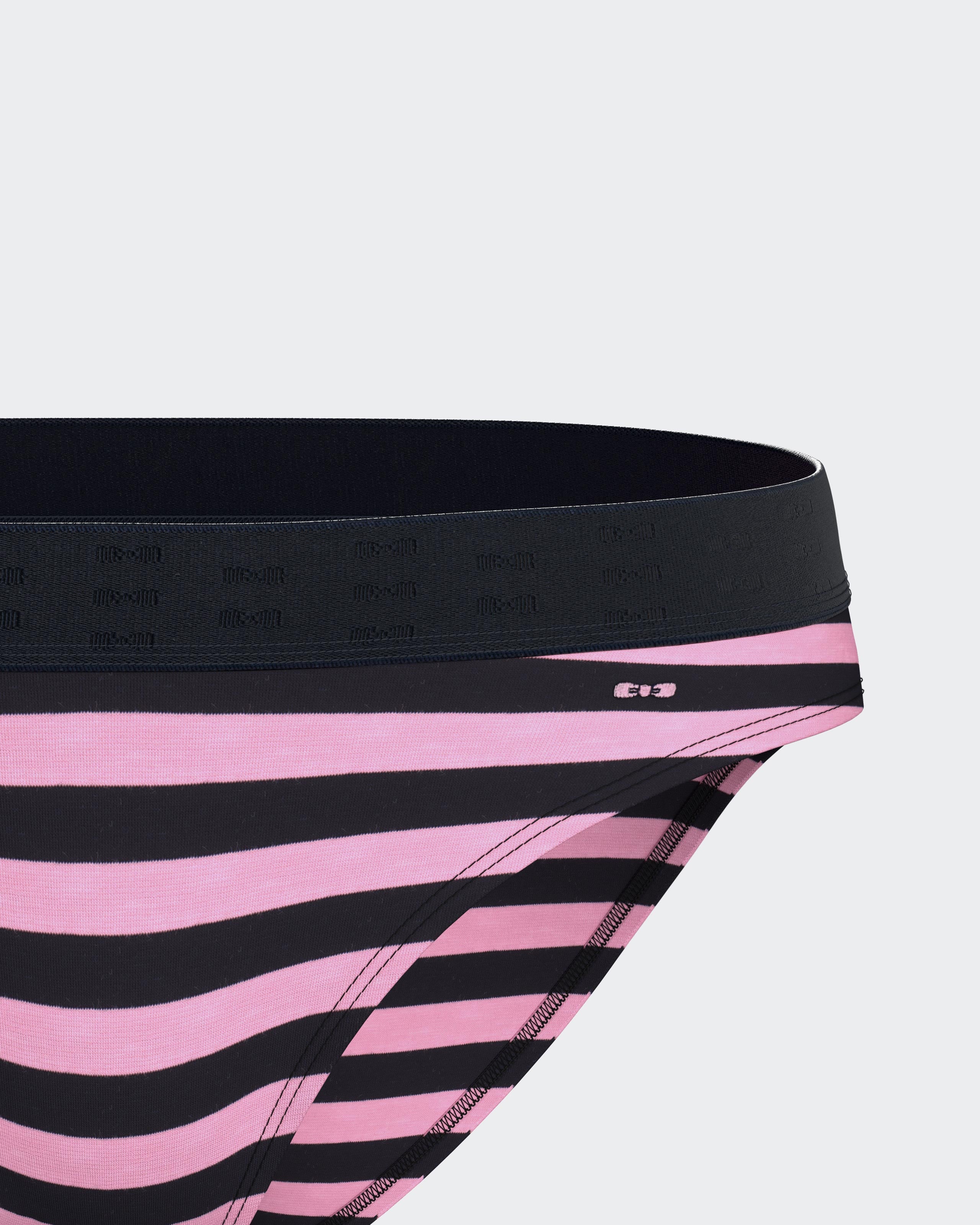 Cueca às riscas em Algodão