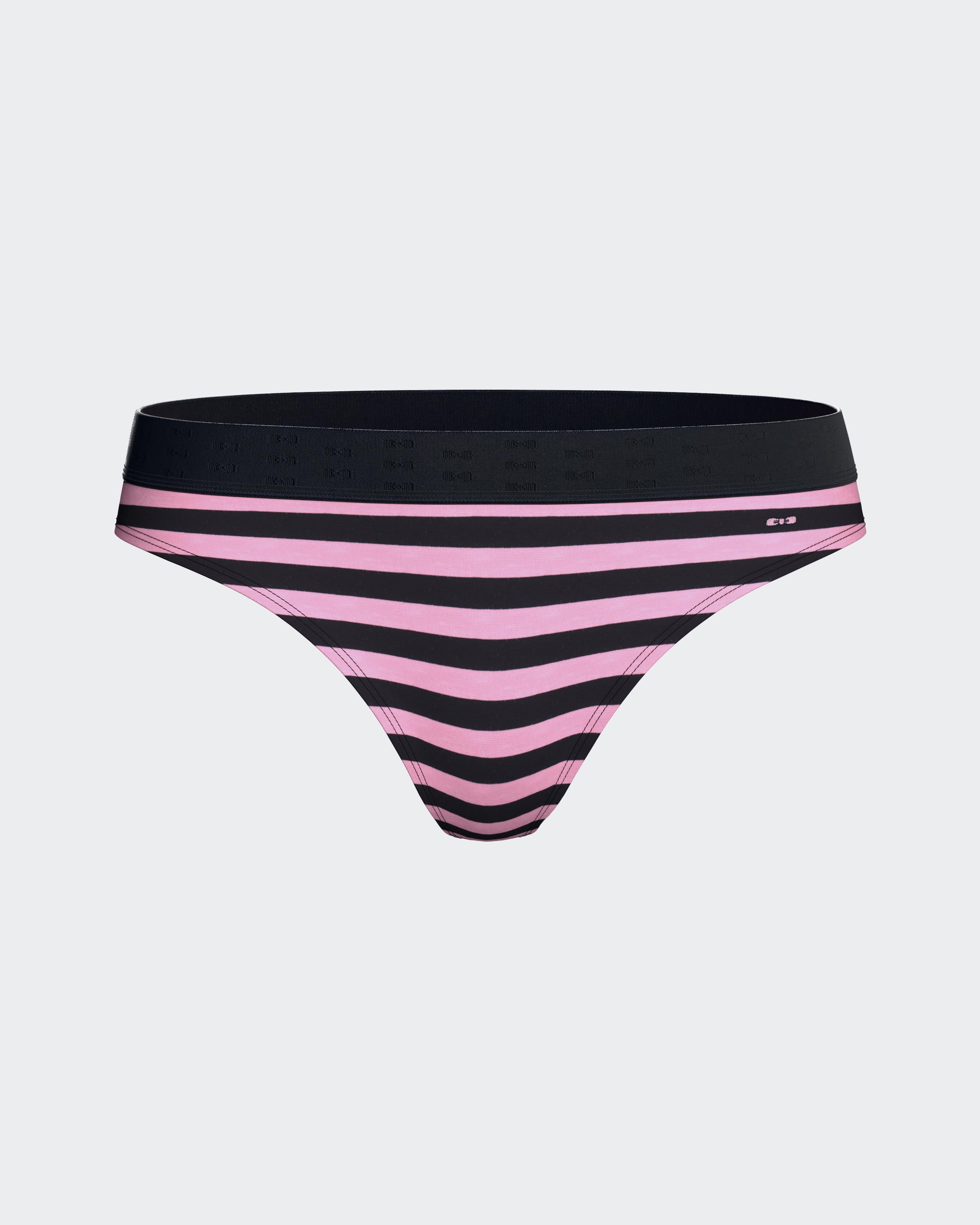 Striped thong in Cotton