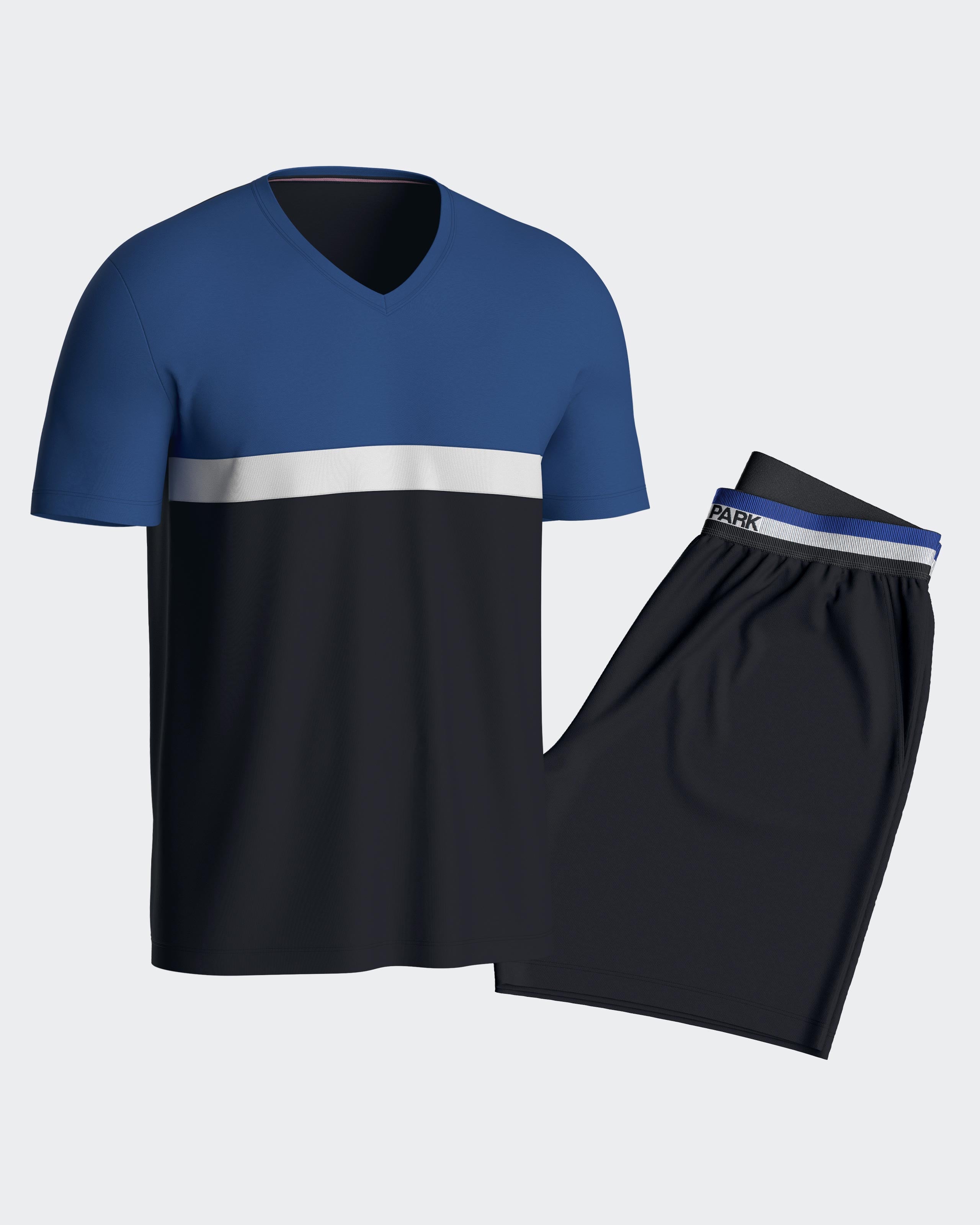 Pyjama colorblock en coton