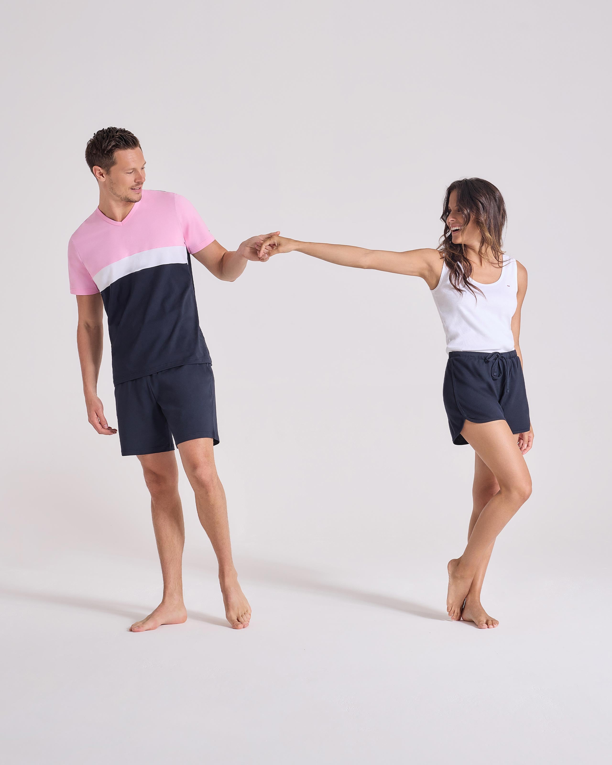 Pyjama colorblock en coton