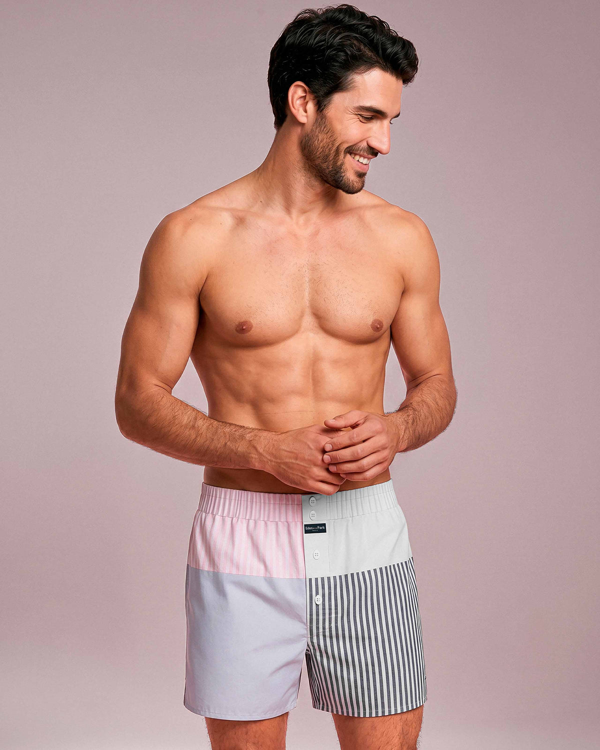 Boxer colorblock con botón Eden Park