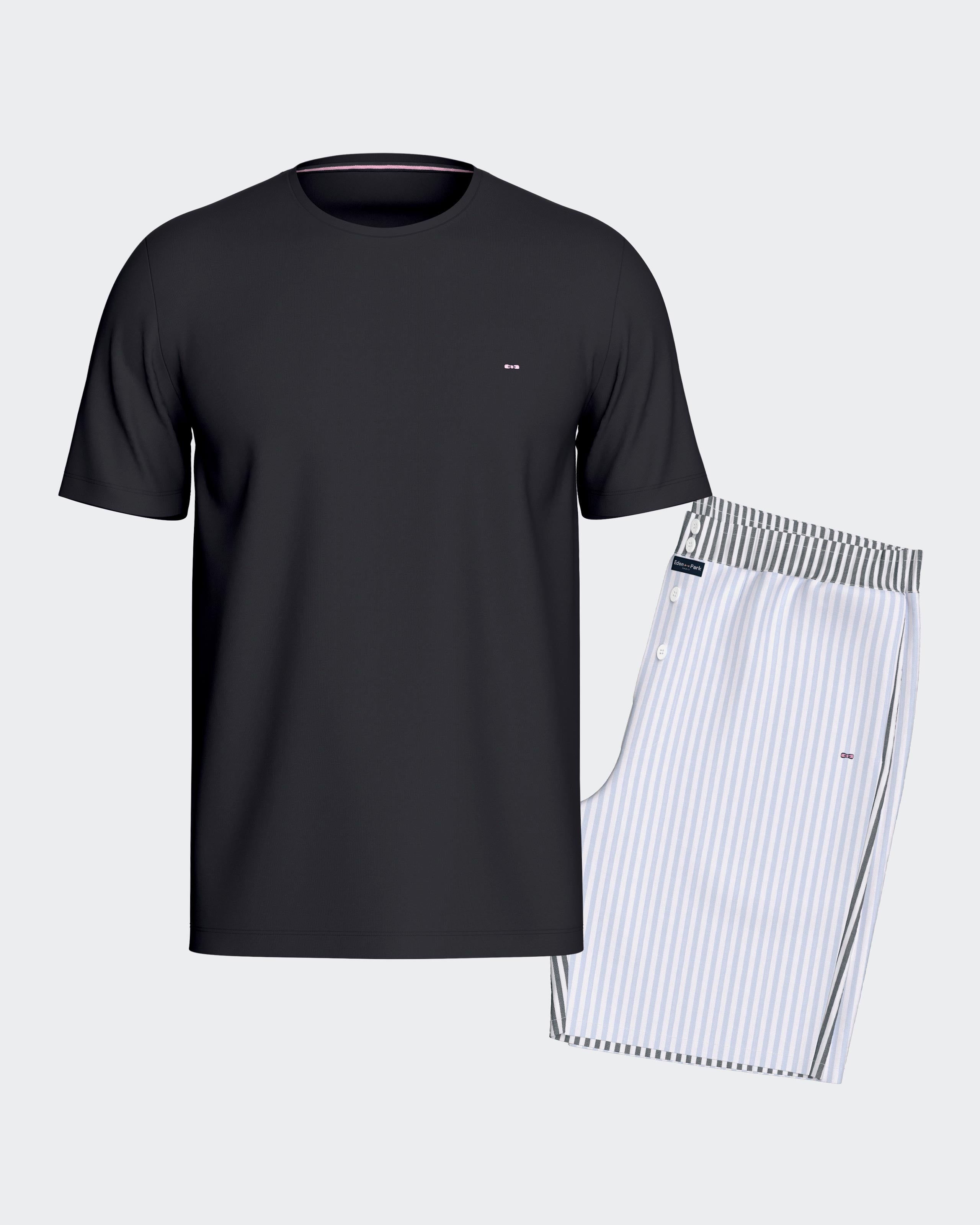 Pijama curto com calções em tela