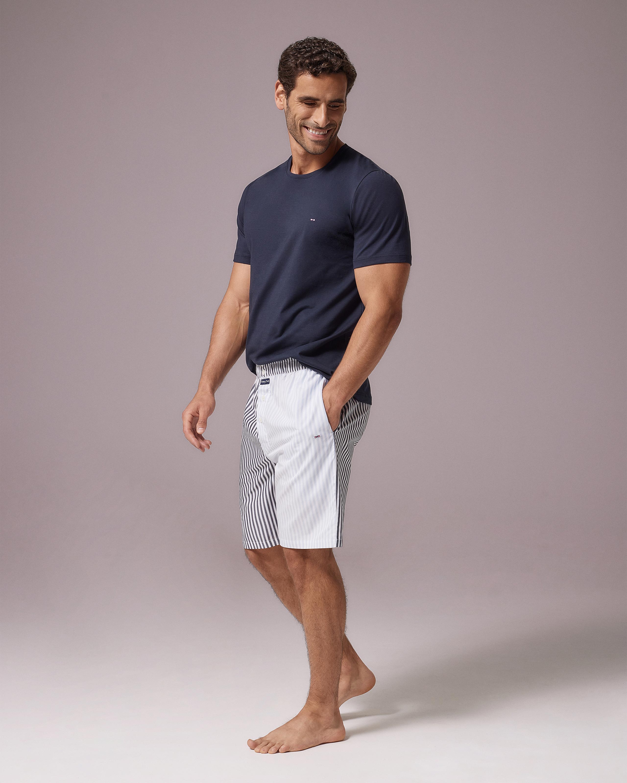 Short pyjama with canvas shorts
