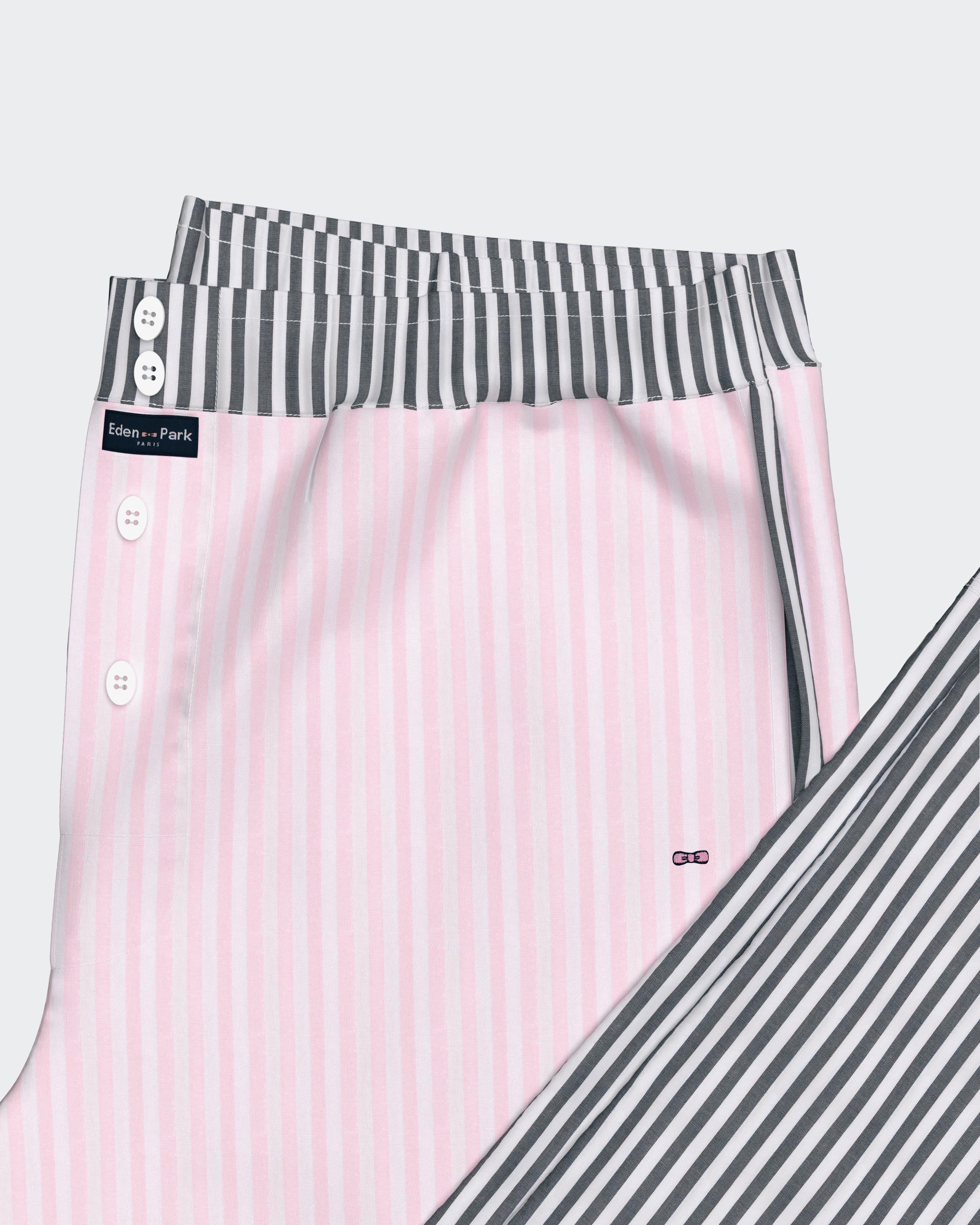 Pijama de tela con botones