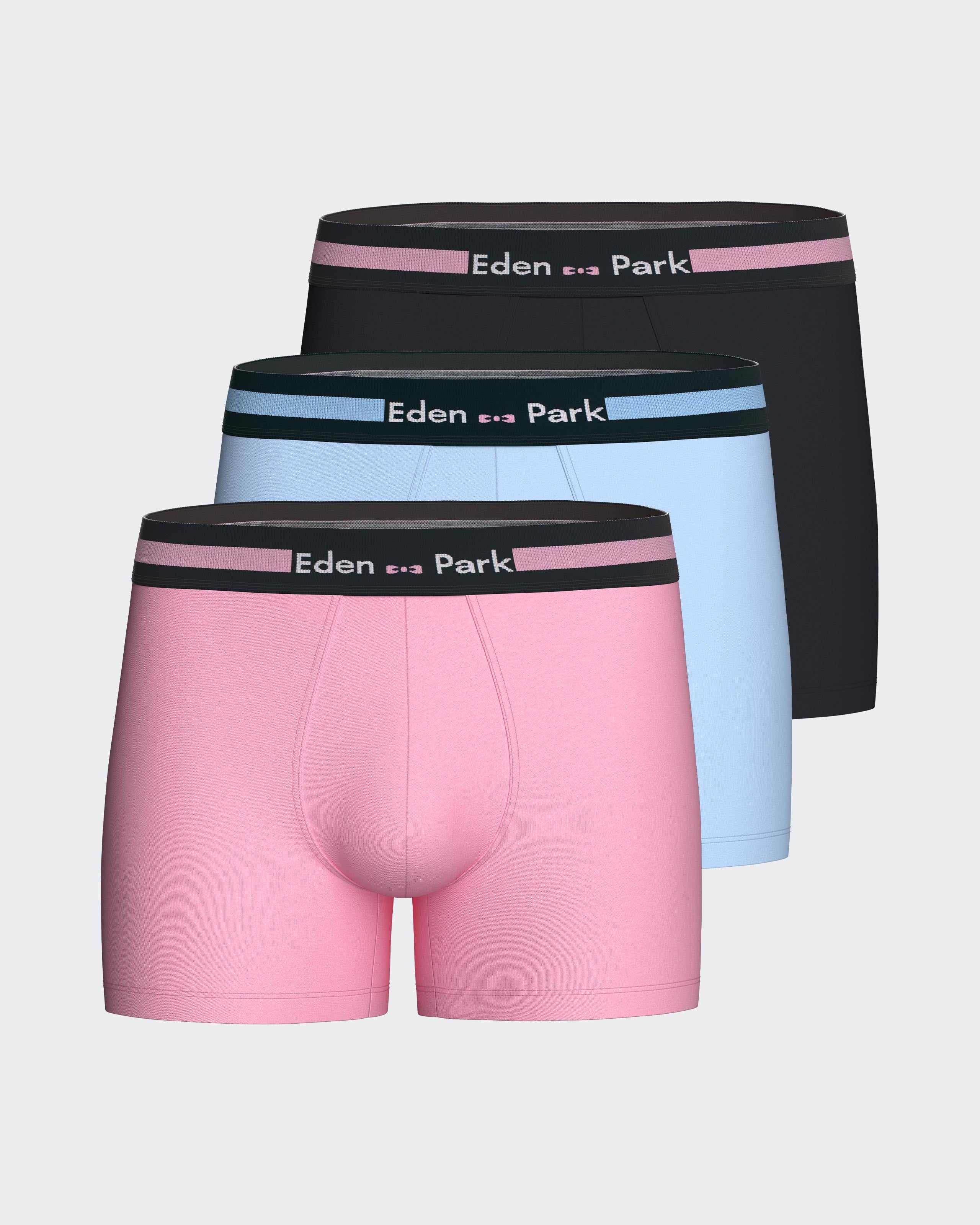 Pack 3 boxers lisos en algodón