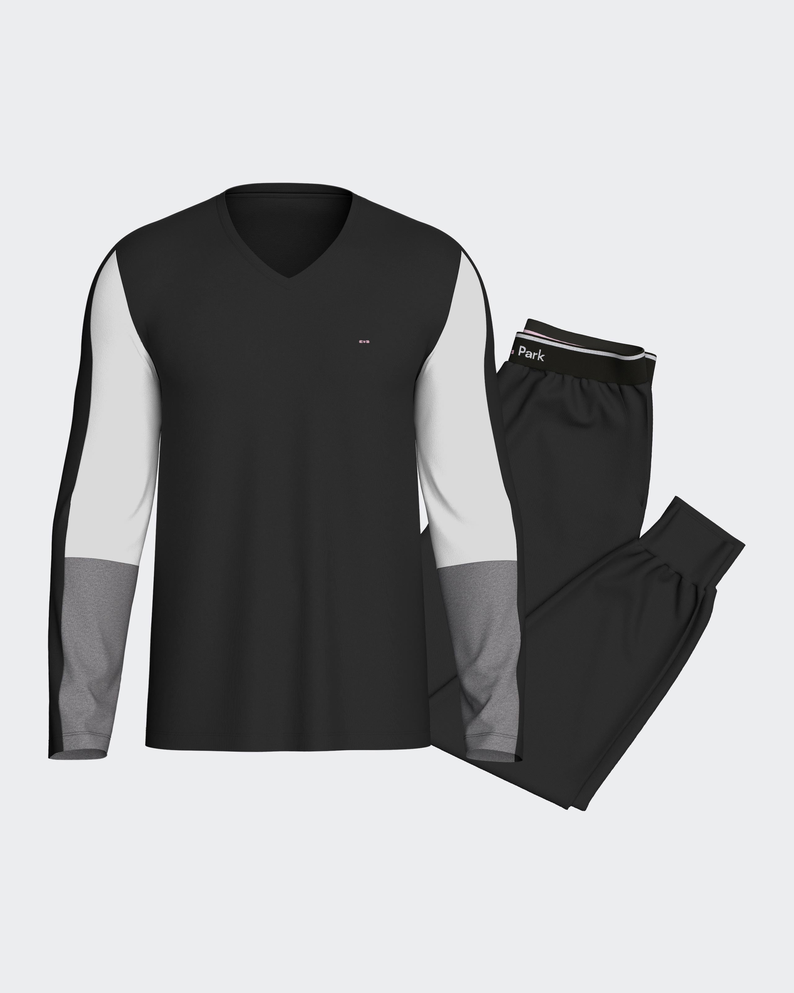 Pyjama colorblock en coton