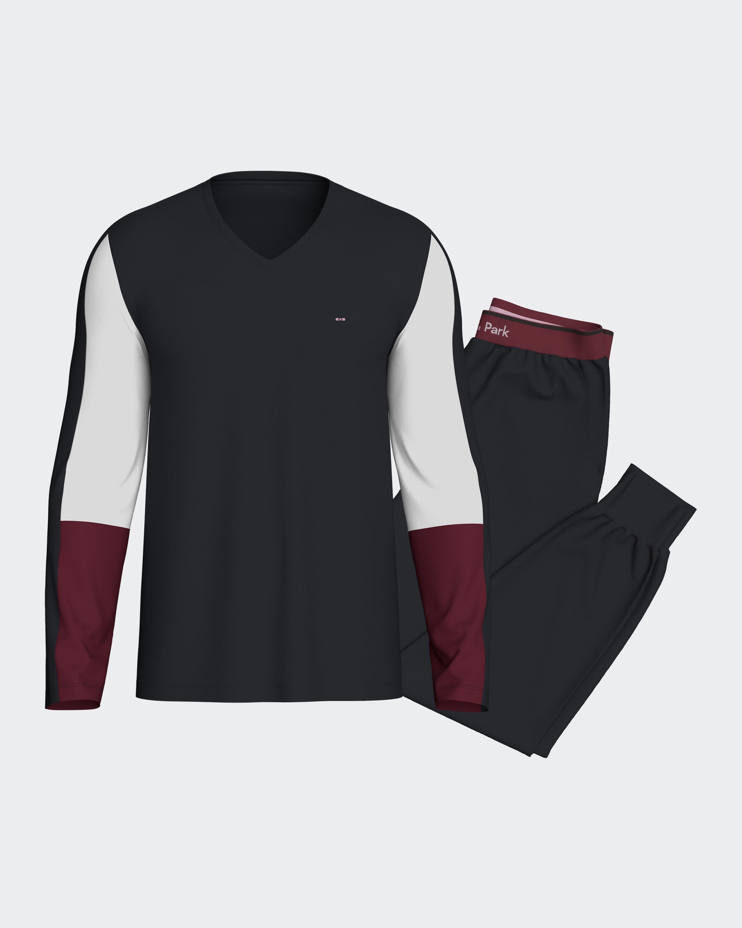 Pijama colorblock em Algodão