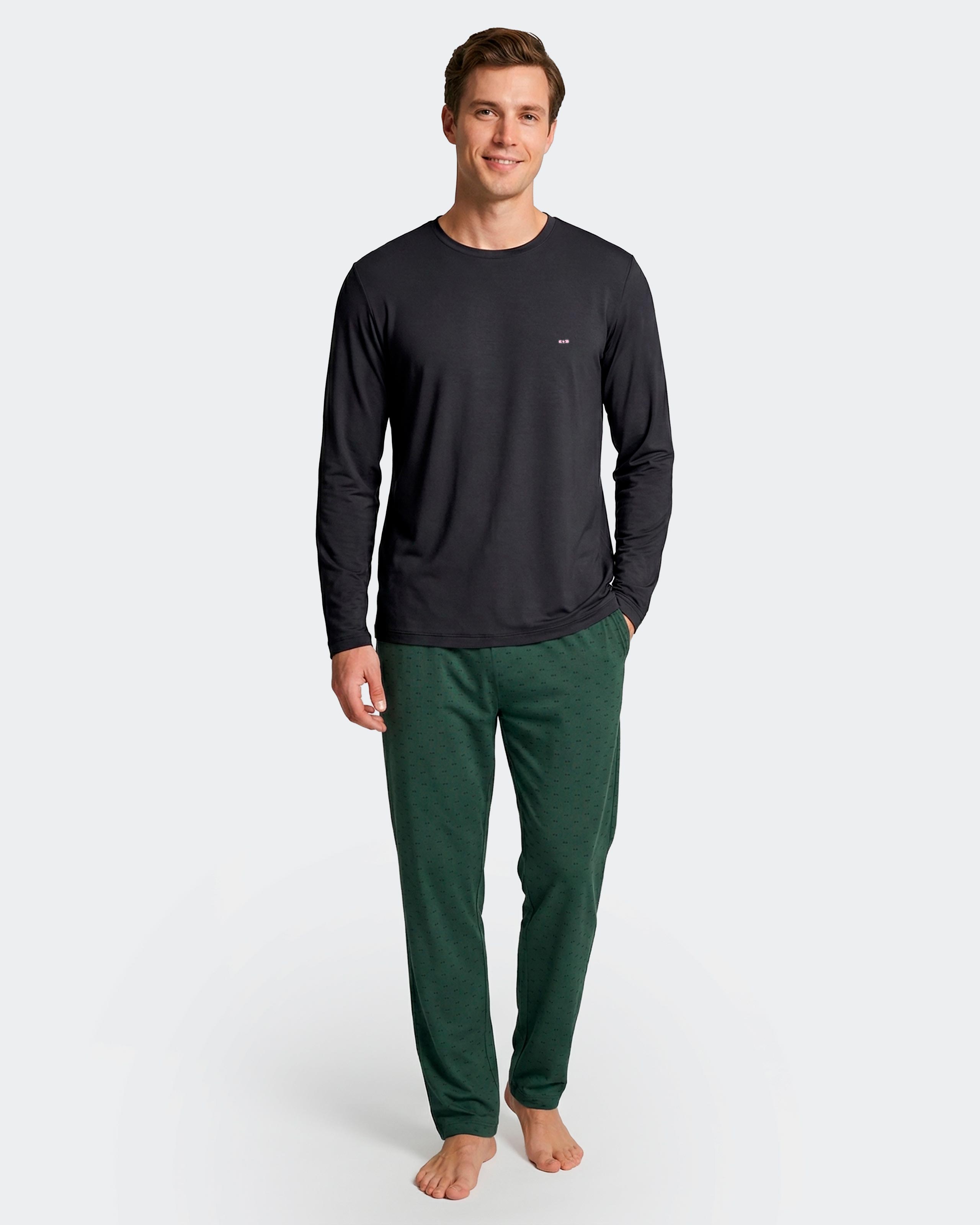 Pyjama à imprimé noeuds en coton