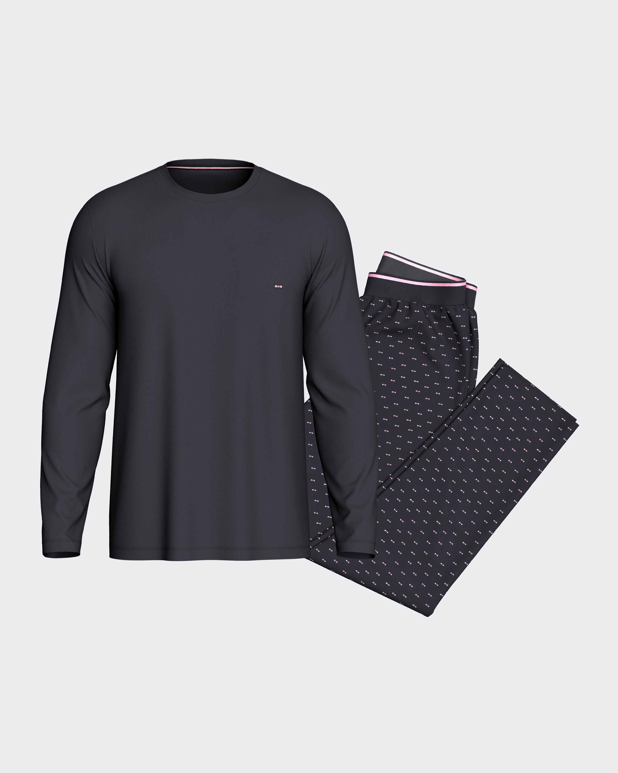 Pyjama à imprimé noeuds en coton