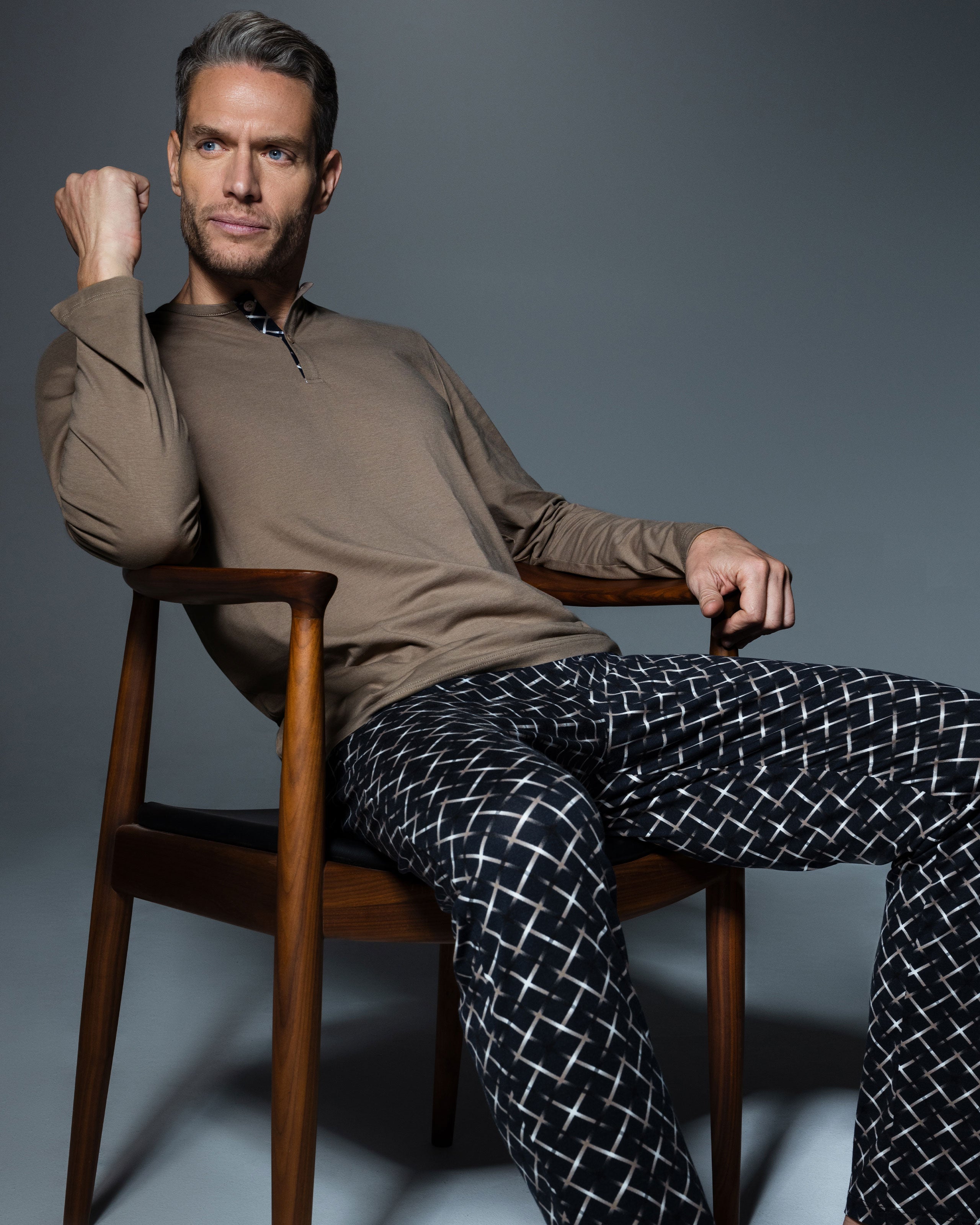 Long Sleeve Pyjama in Cotton-Modal