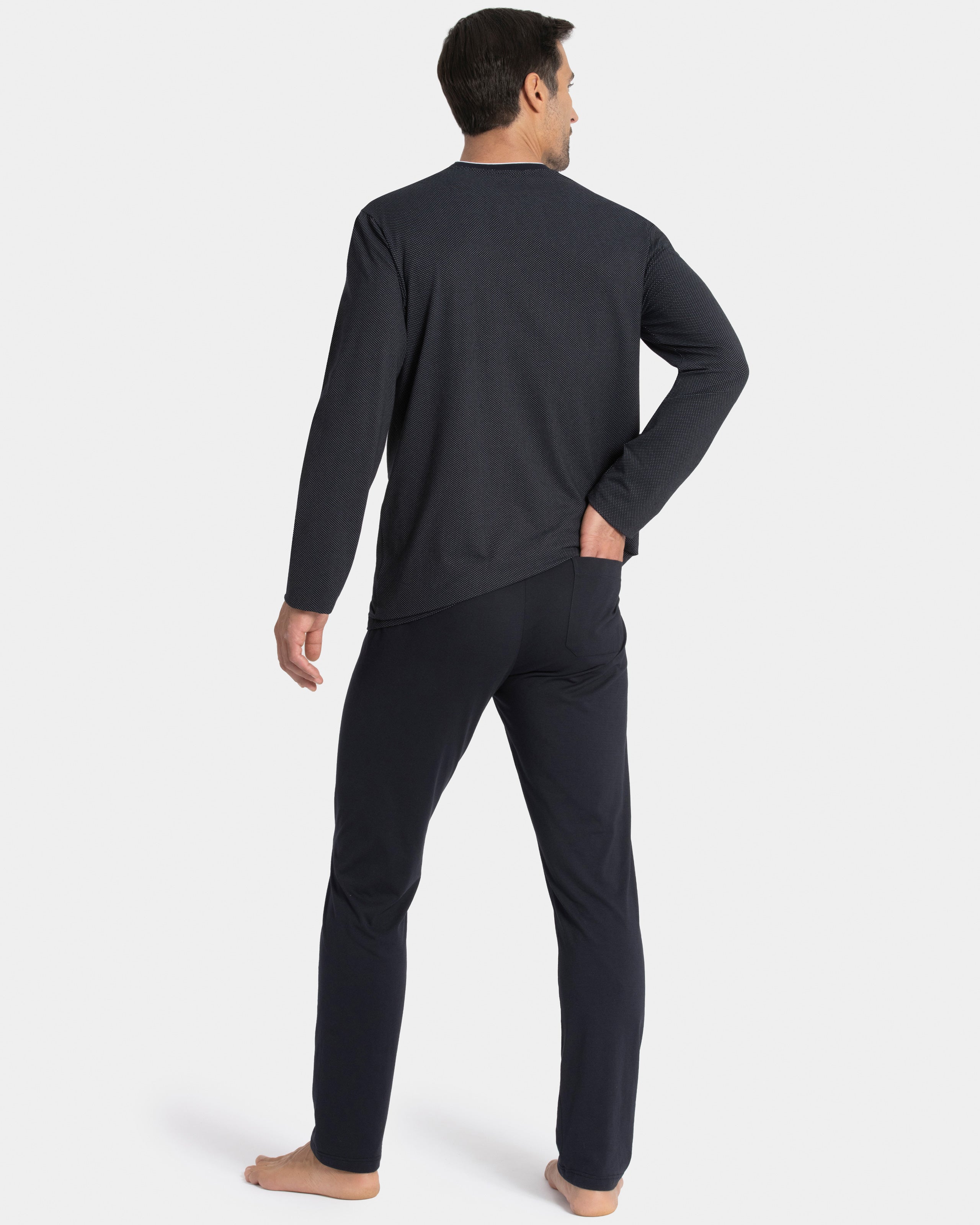 Pijama comprido de homem em Algodão