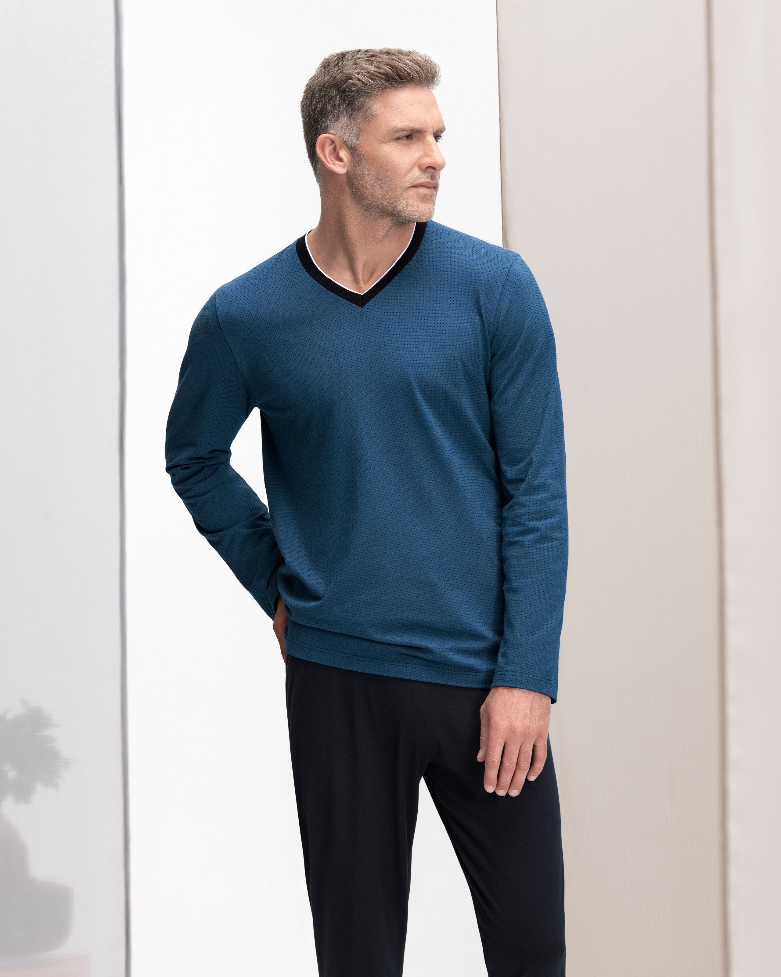 Man's long pyjama in cotton