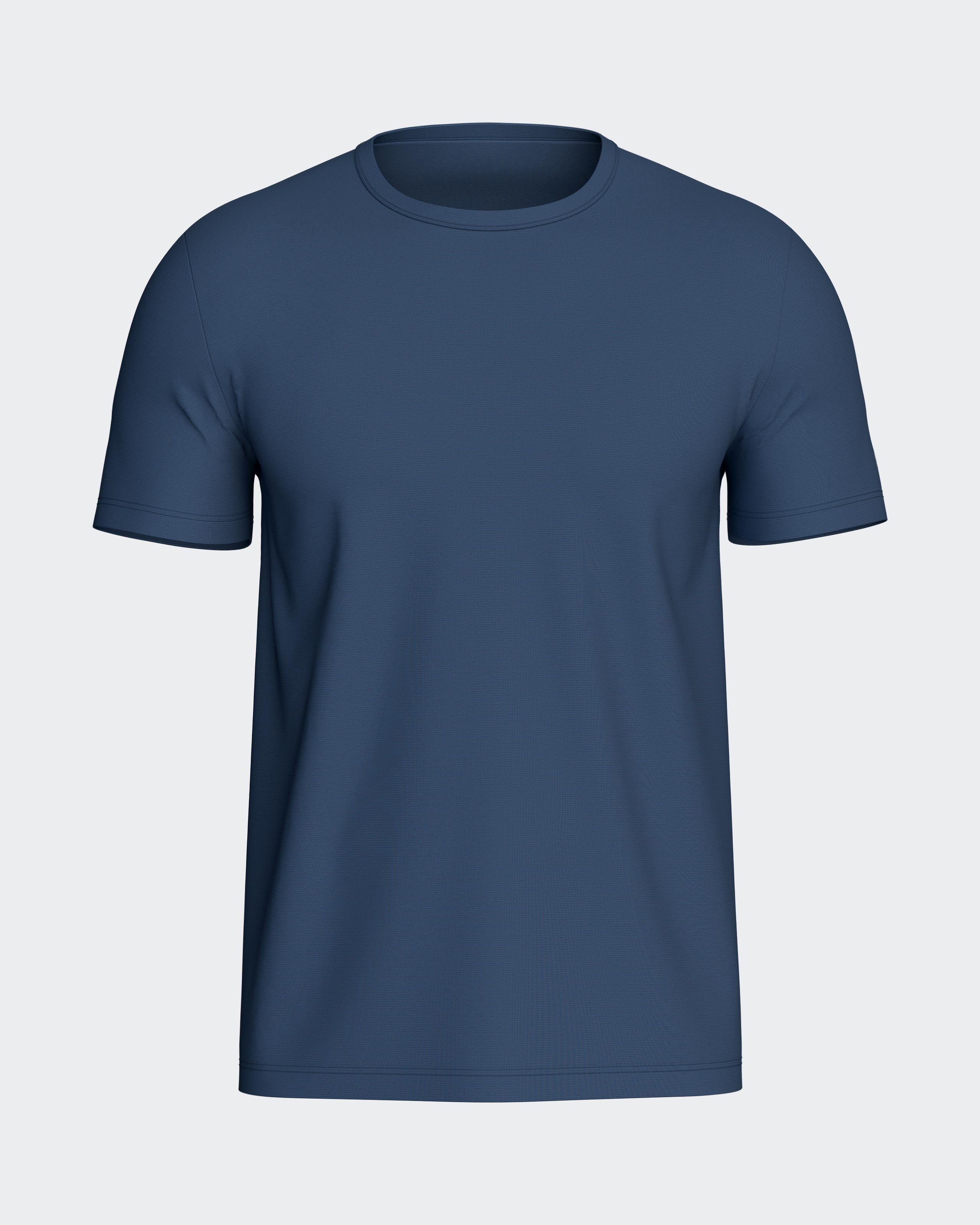 Kortærmet T-shirt i lyocell og bomuld