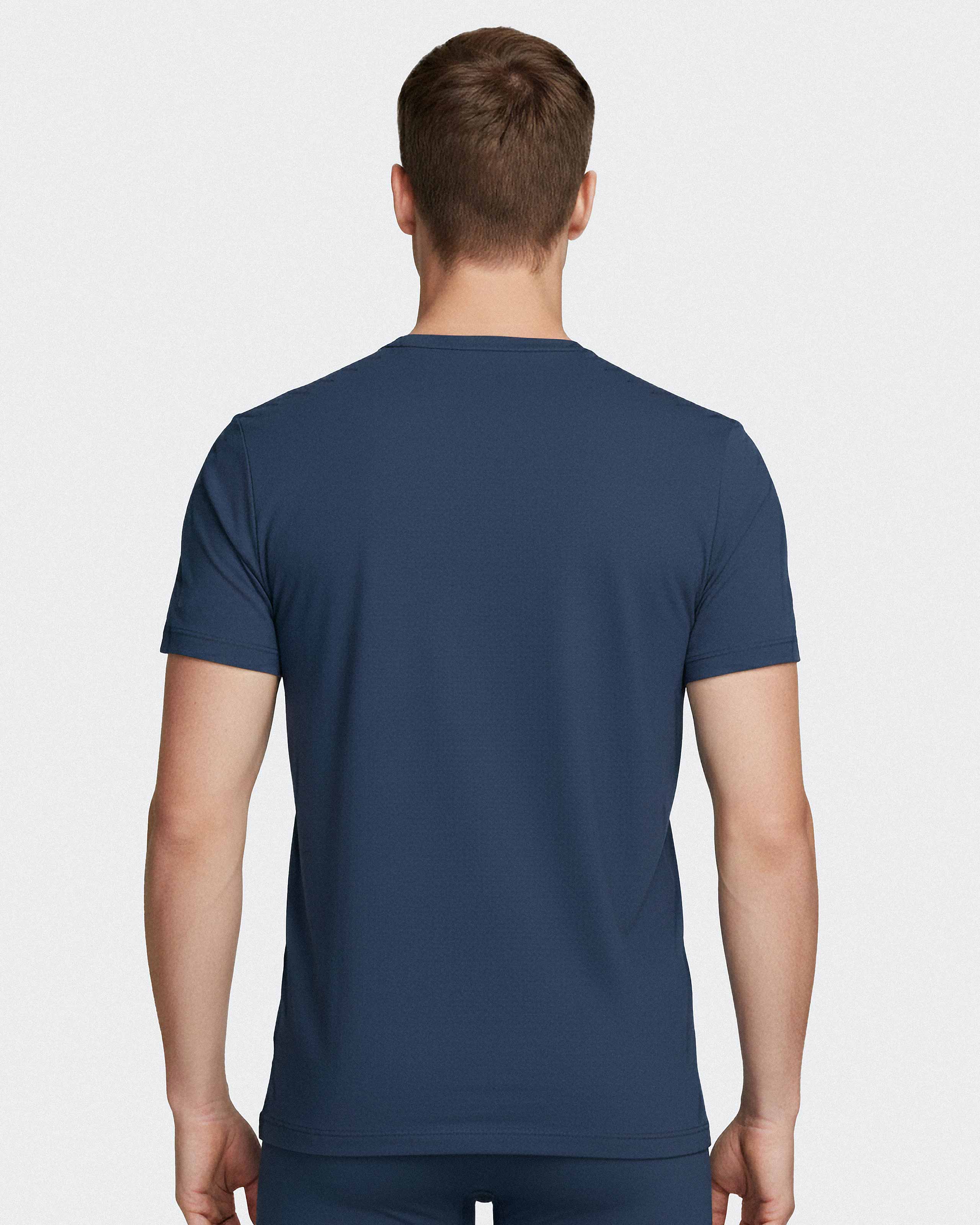 Kortærmet T-shirt i lyocell og bomuld