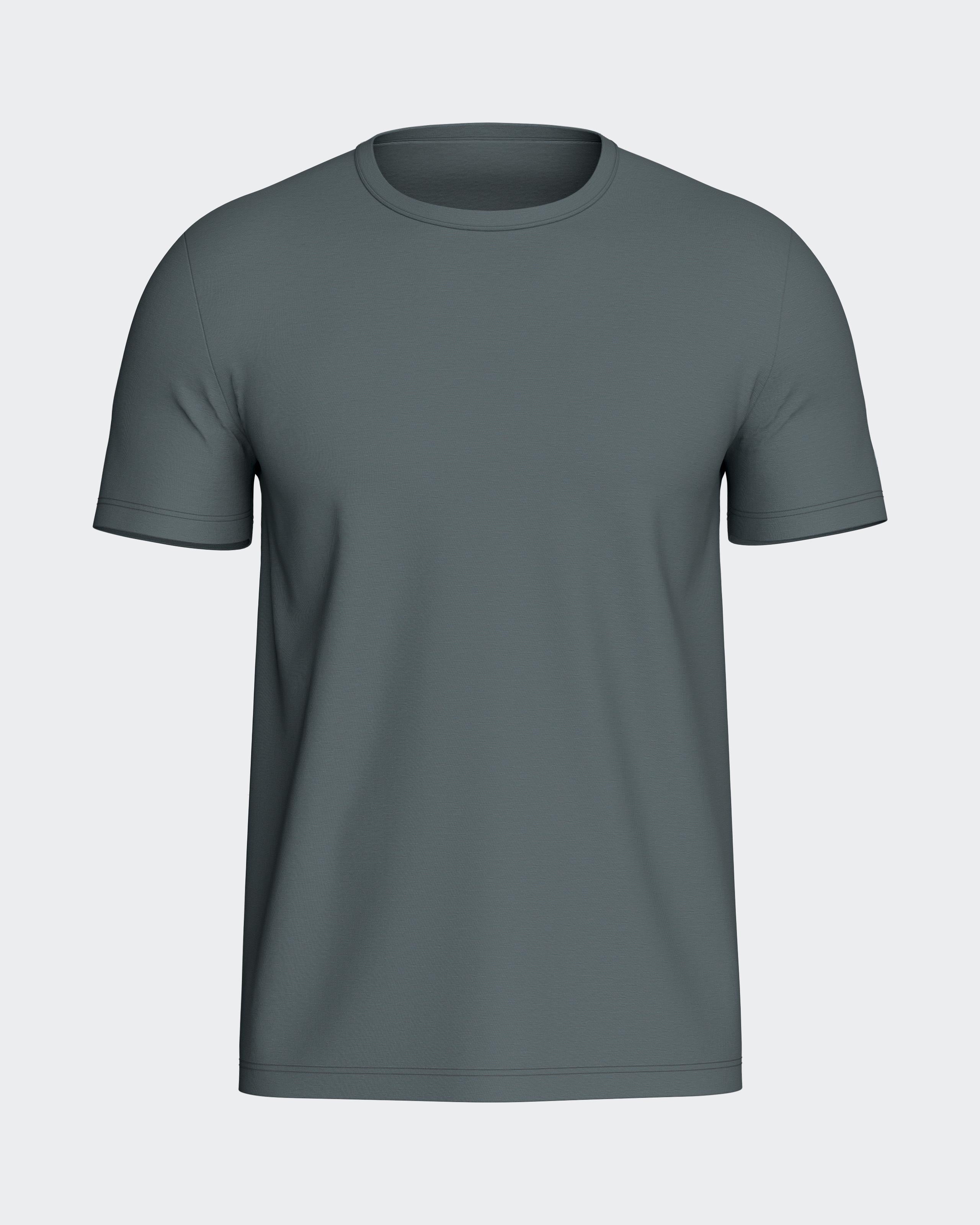 Kortærmet T-shirt i lyocell og bomuld