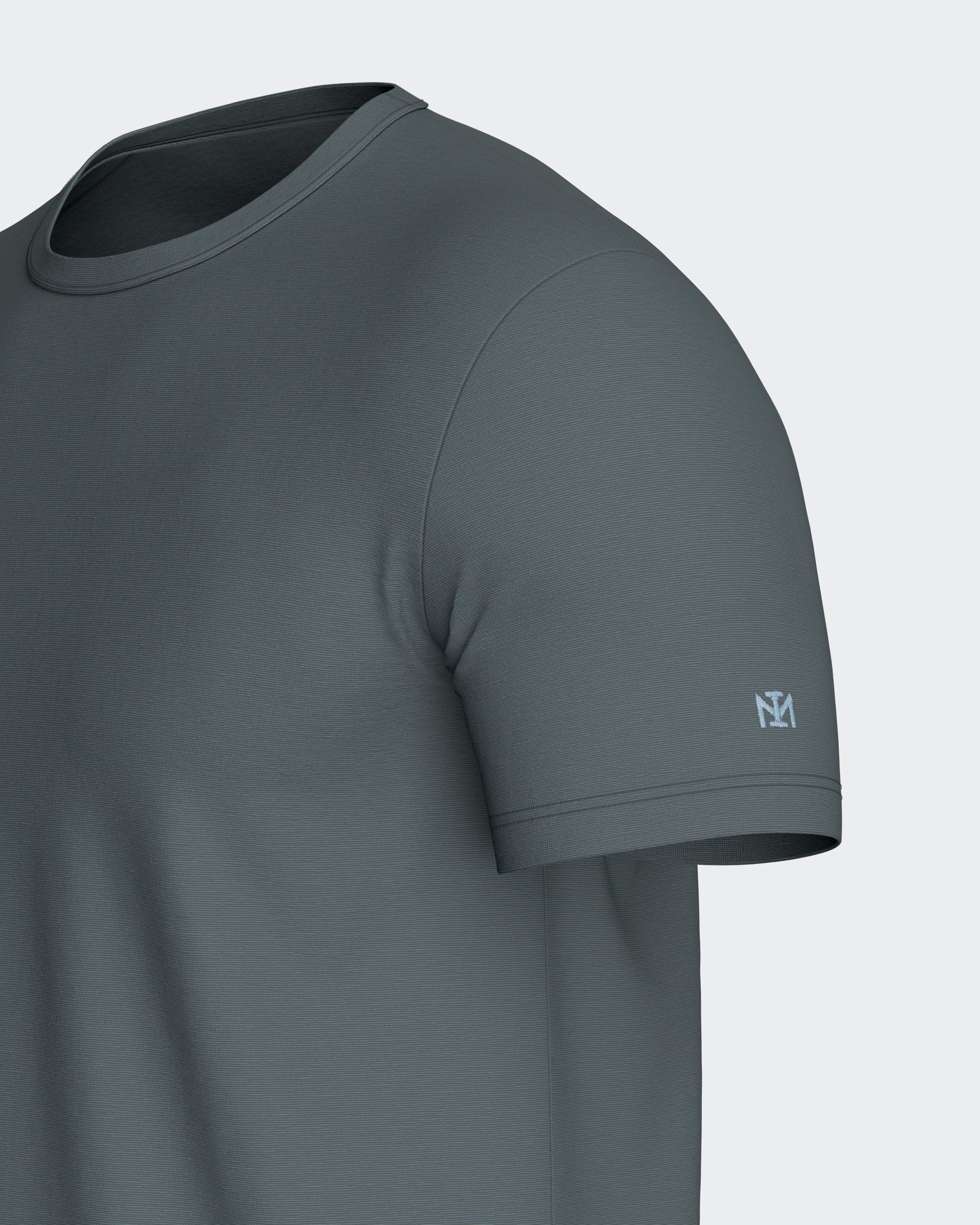 Kortærmet T-shirt i lyocell og bomuld