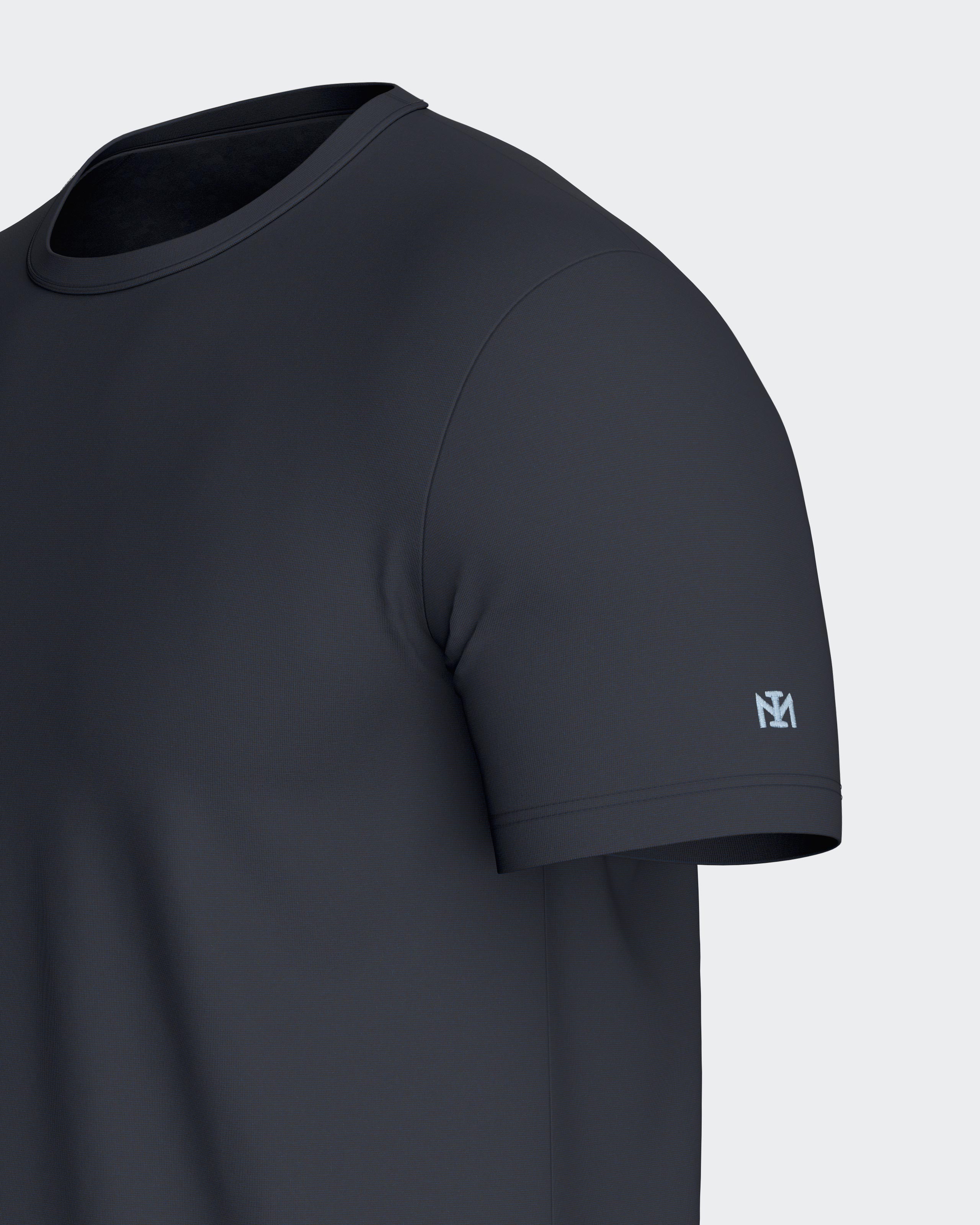 Kortærmet T-shirt i lyocell og bomuld