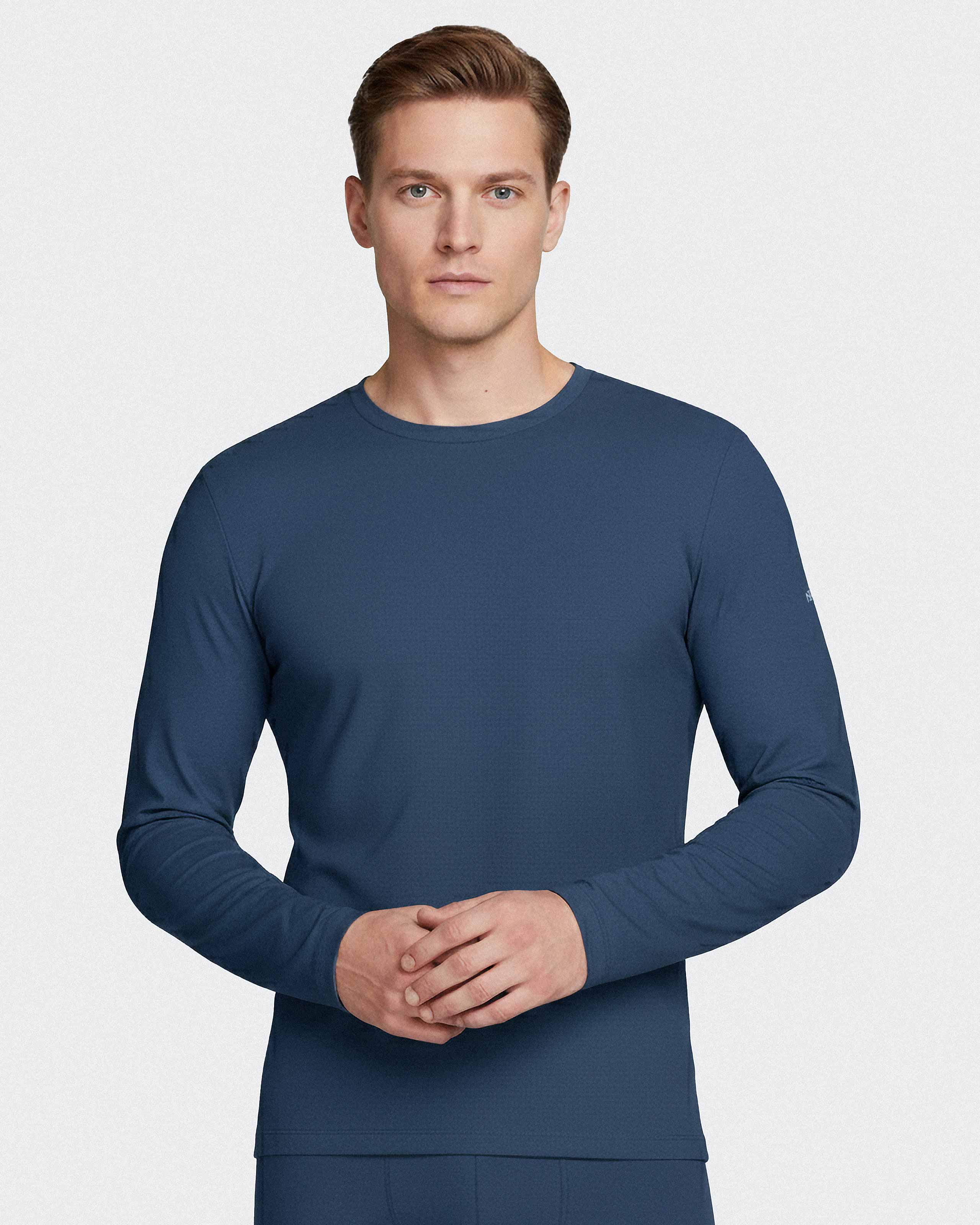 Langærmet T-shirt i lyocell og bomuld