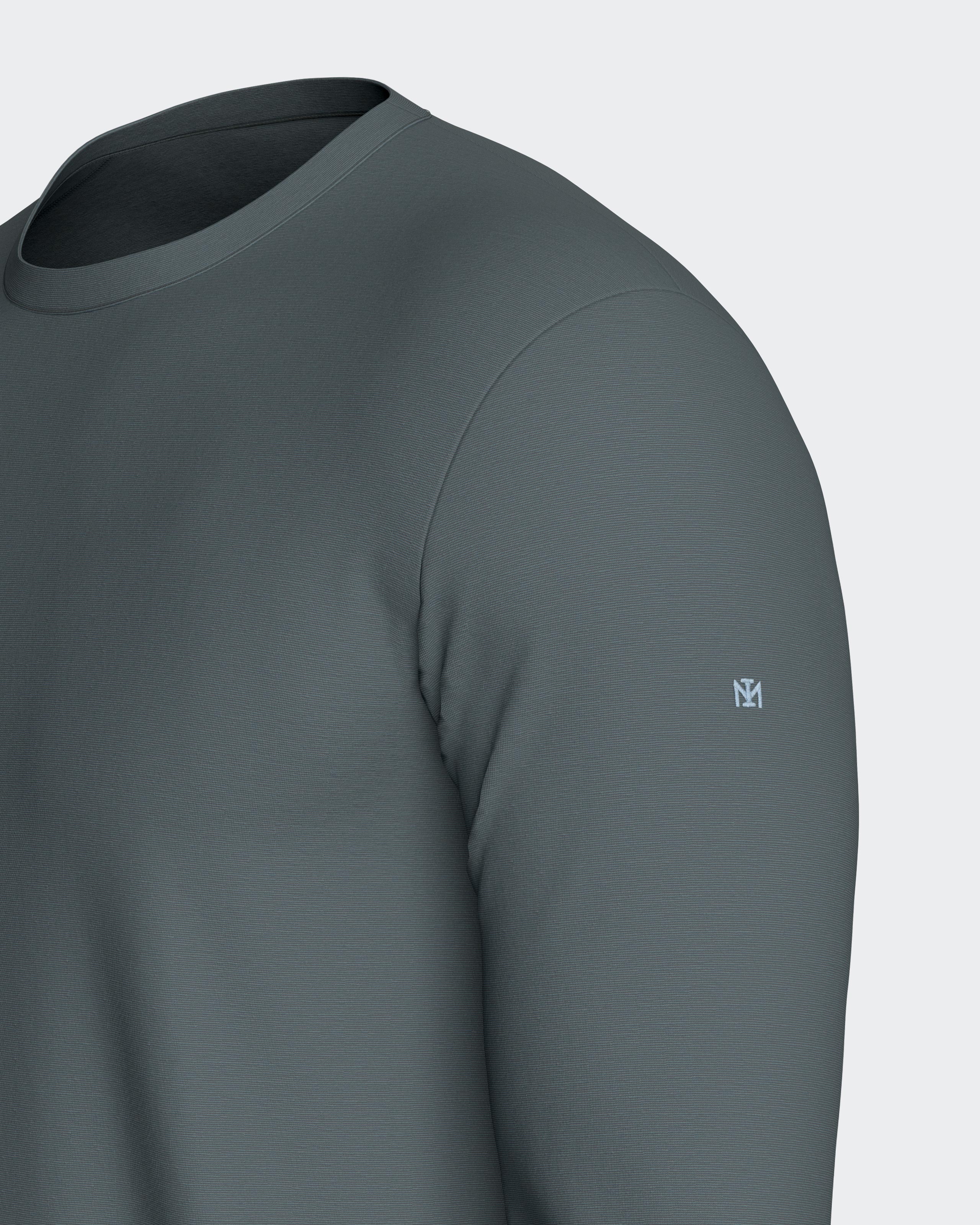 Langærmet T-shirt i lyocell og bomuld