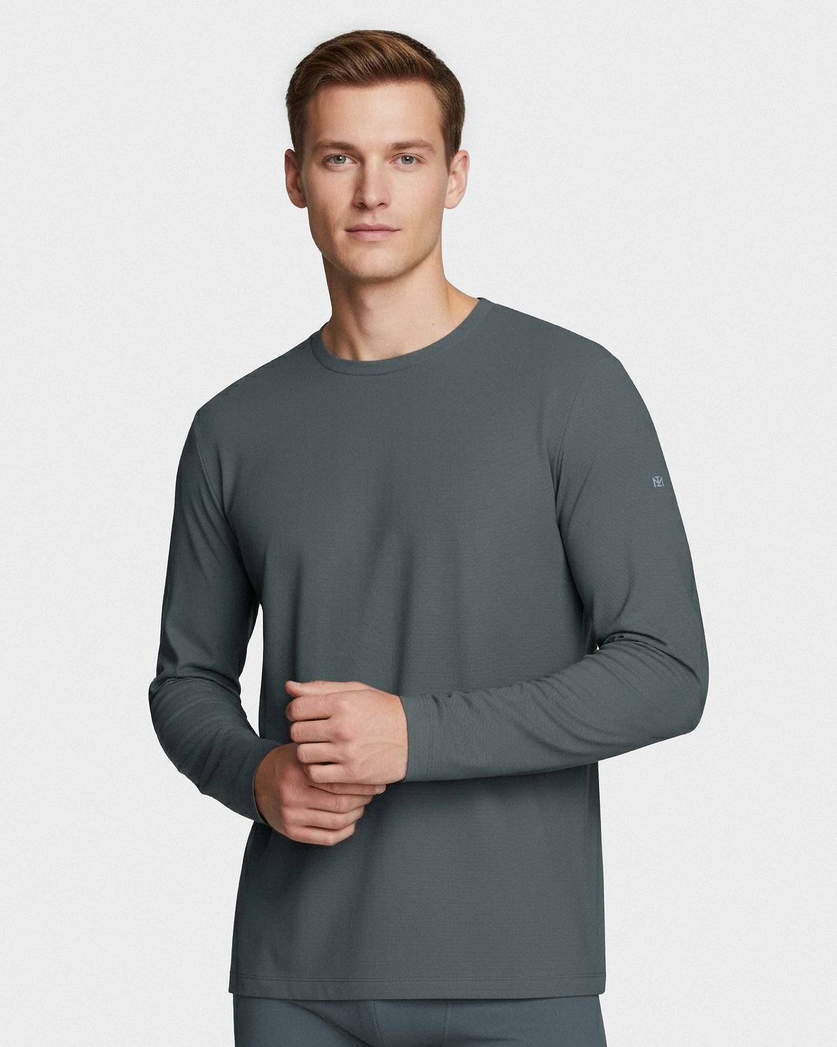 Langærmet T-shirt i lyocell og bomuld